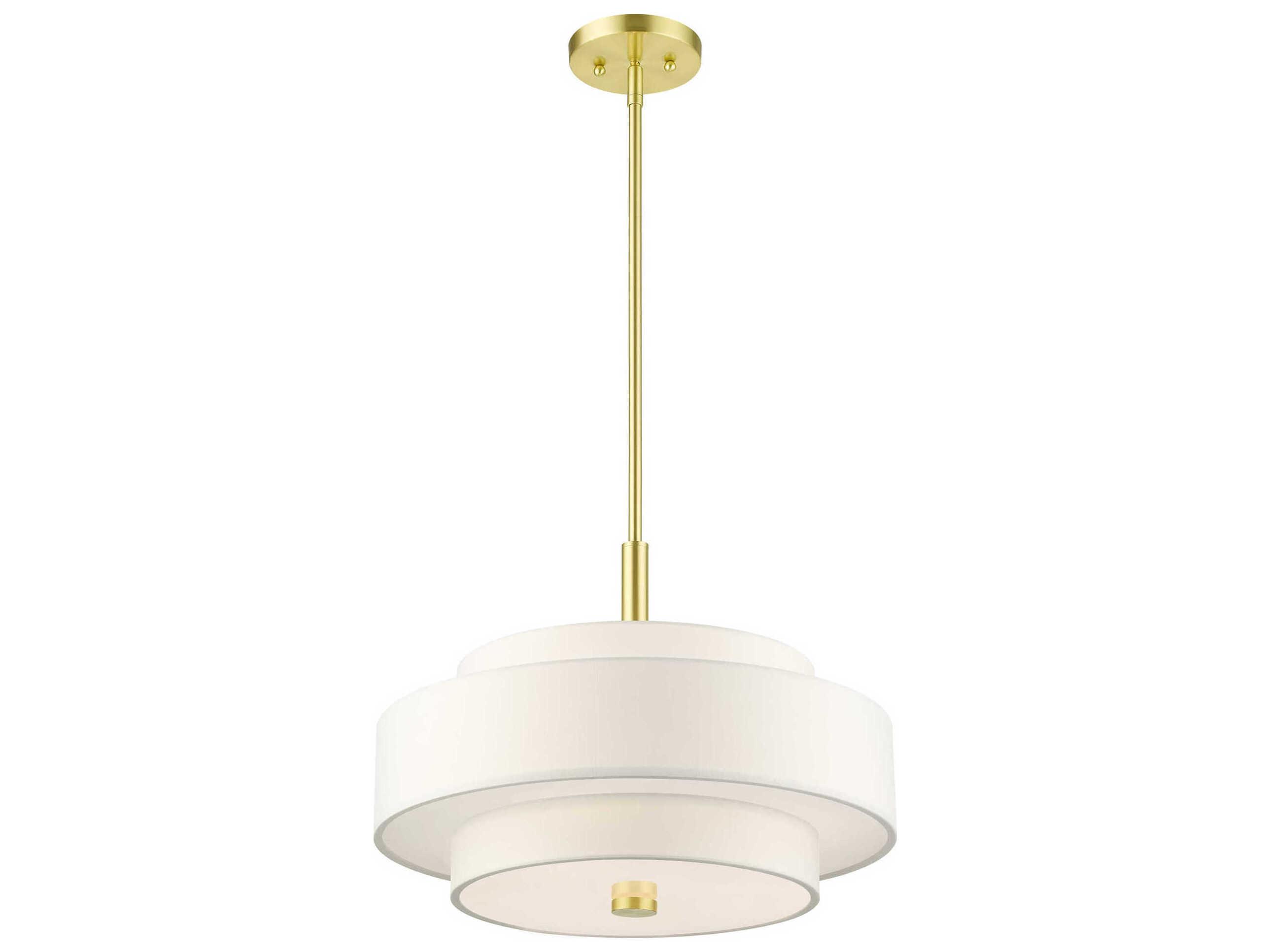 Livex Lighting Meridian 4-Light Satin Brass Drum Pendant