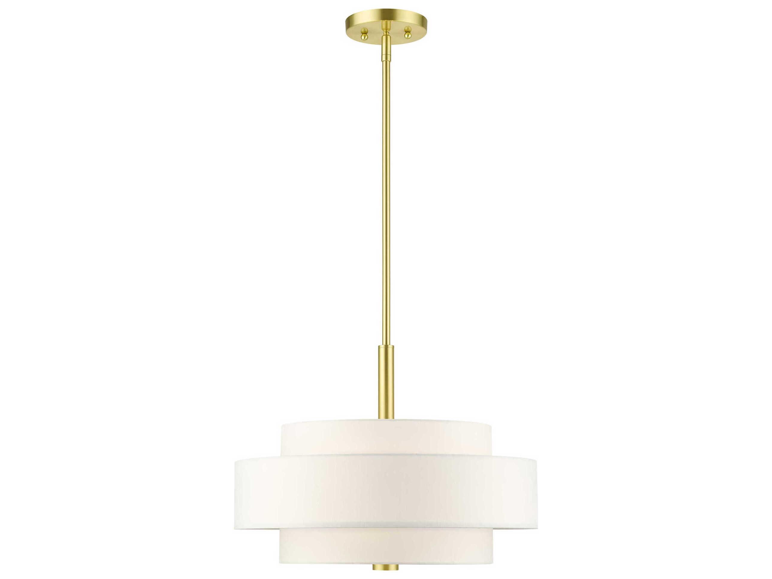 Livex Lighting Meridian 4-Light Satin Brass Drum Pendant