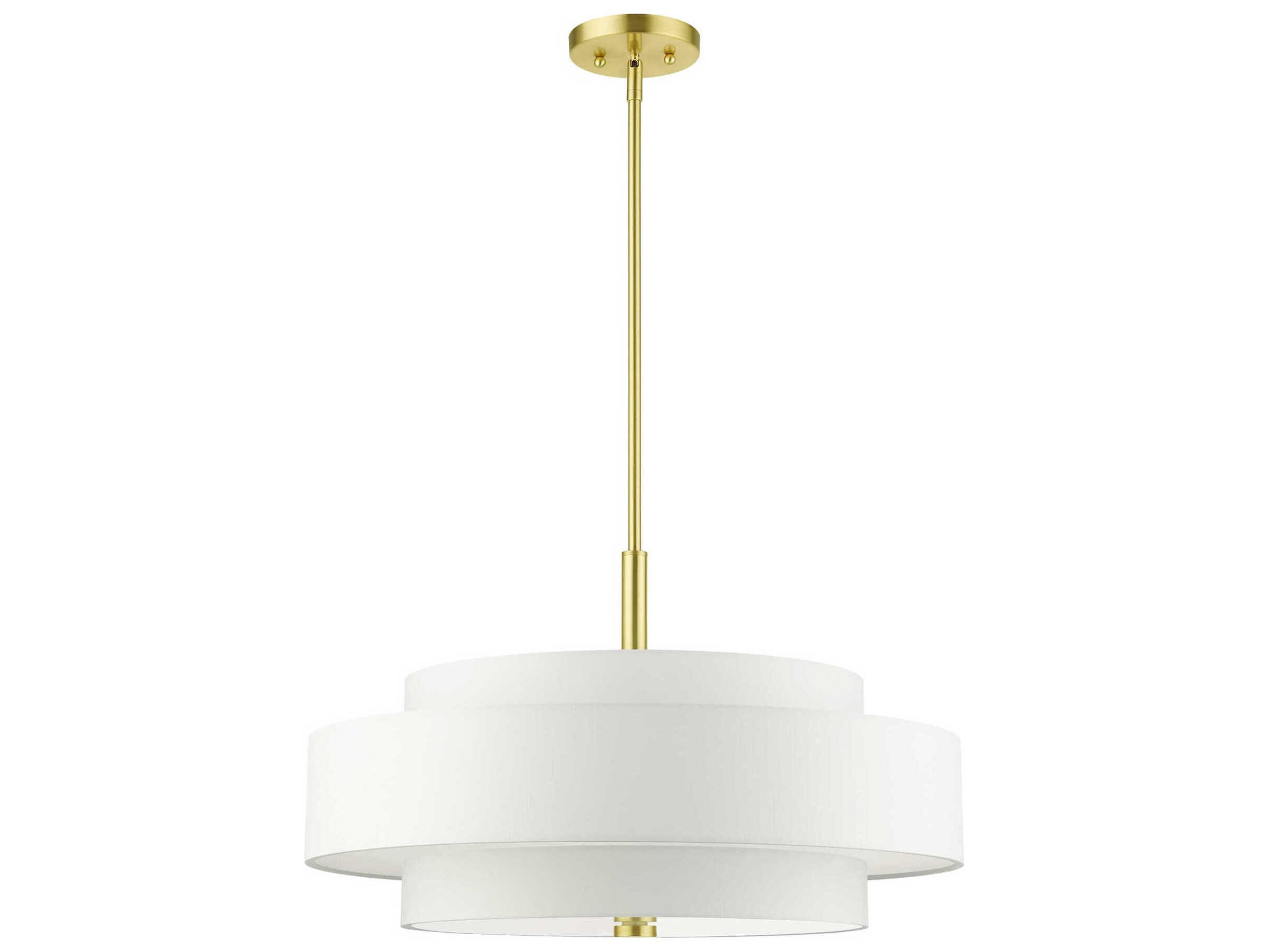 Livex Lighting Meridian 5-Light Satin Brass Drum Pendant