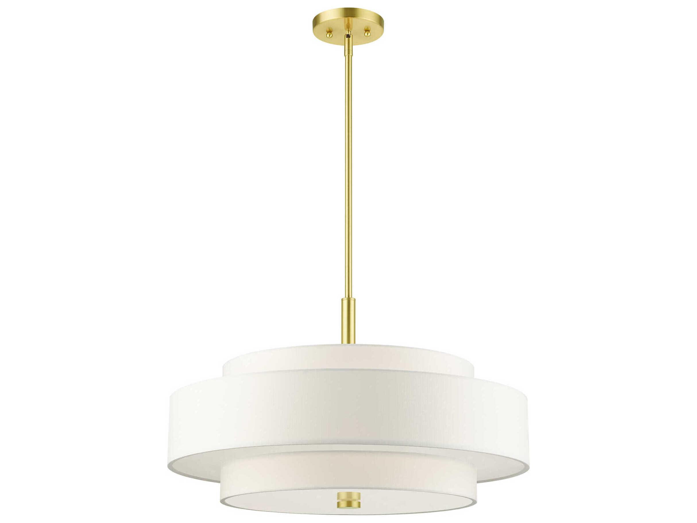 Livex Lighting Meridian 5-Light Satin Brass Drum Pendant