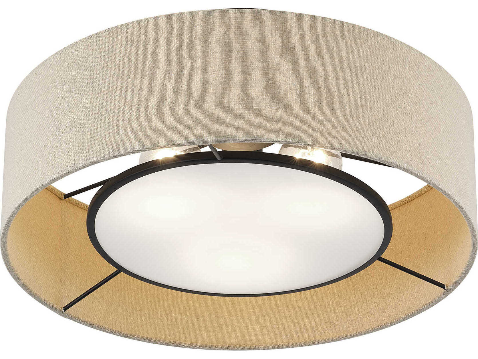 Livex Lighting Ellsworth 3-Light Bronze Drum Semi Flush Mount