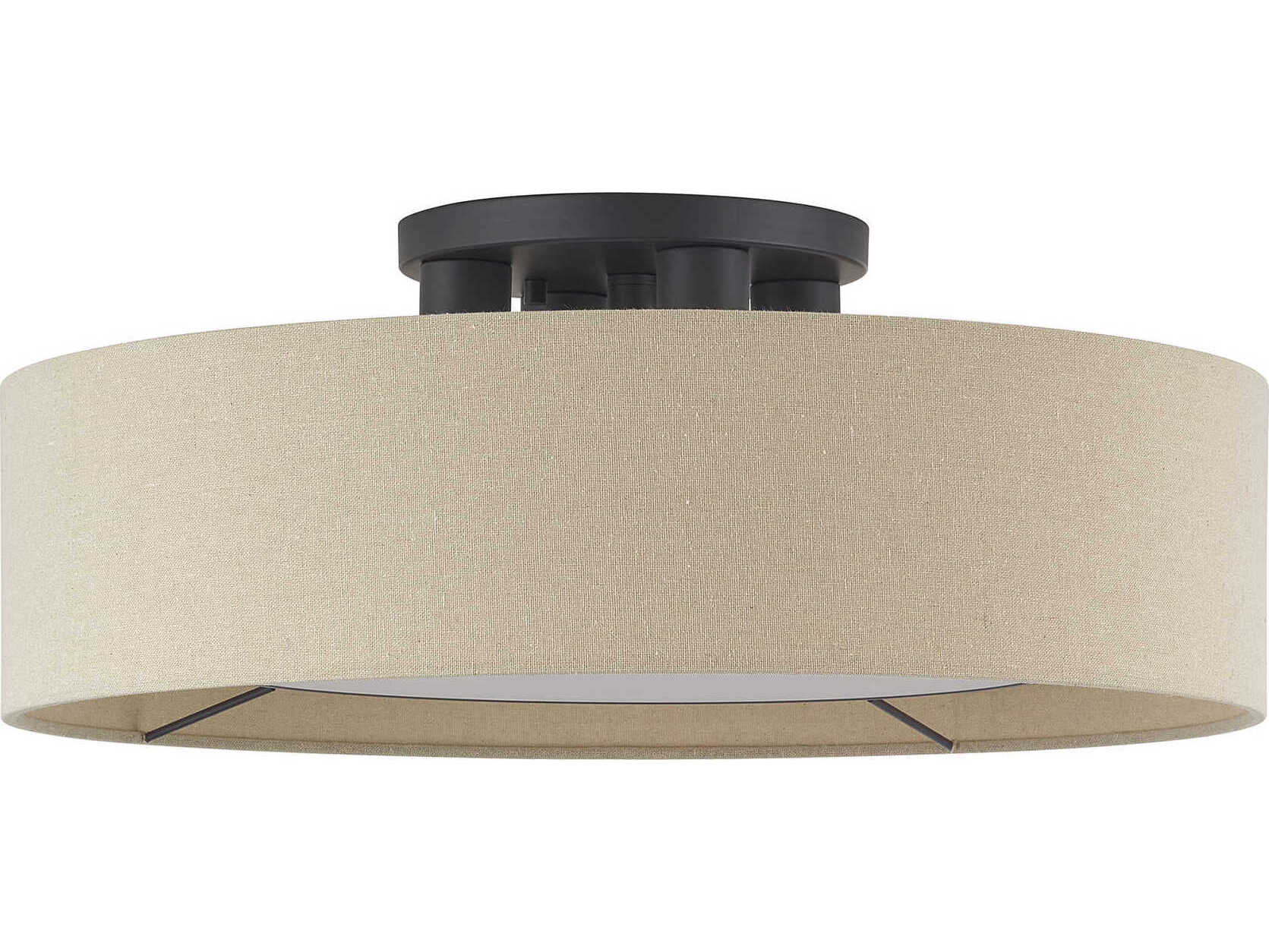 Livex Lighting Ellsworth 4-Light Bronze Drum Semi Flush Mount