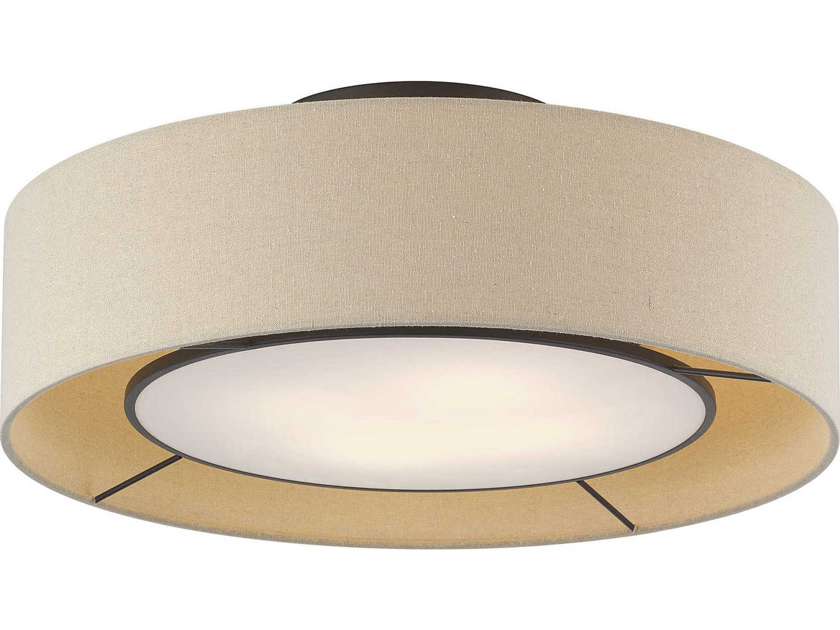 Livex Lighting Ellsworth 4-Light Bronze Drum Semi Flush Mount