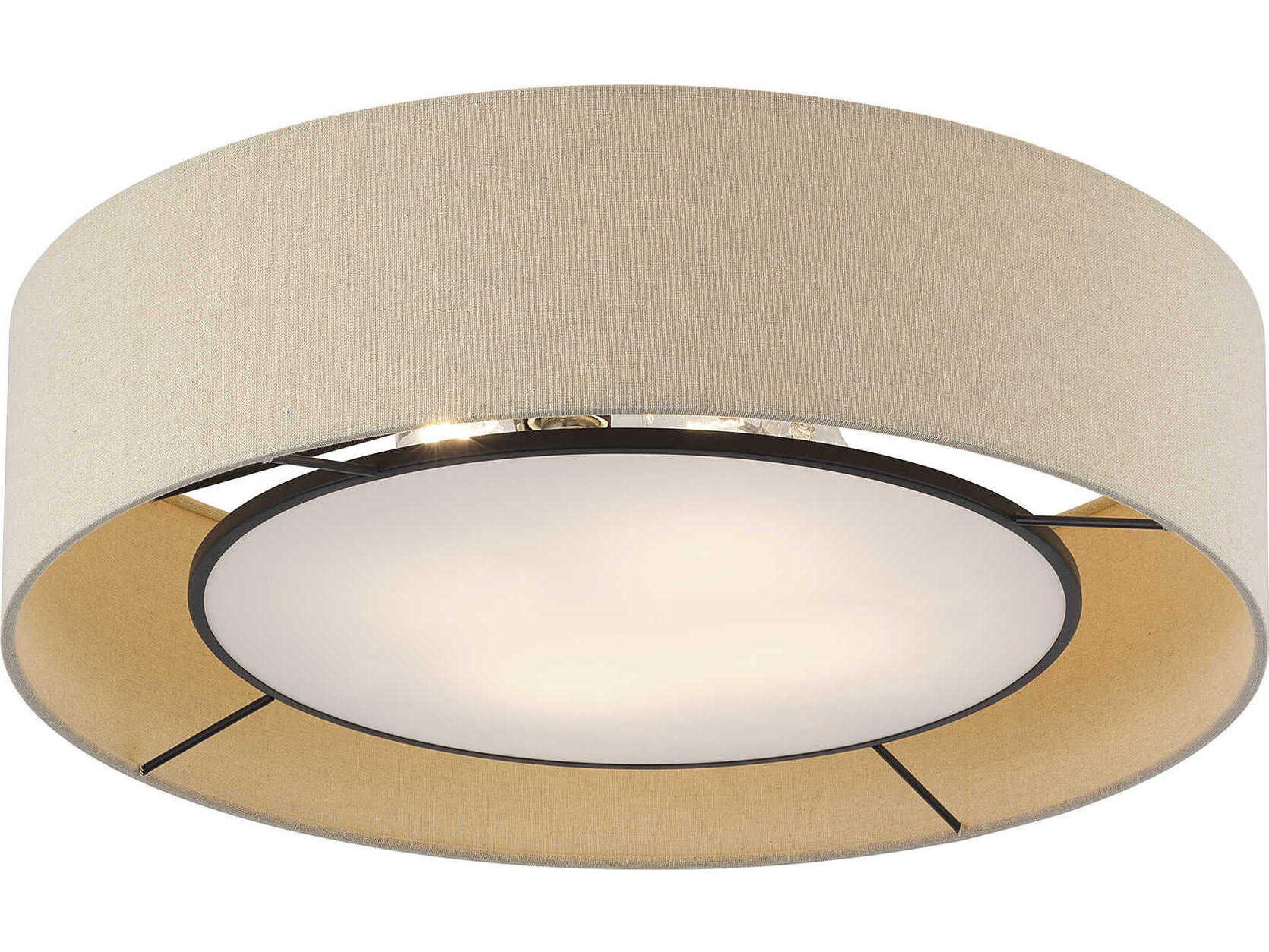Livex Lighting Ellsworth 4-Light Bronze Drum Semi Flush Mount