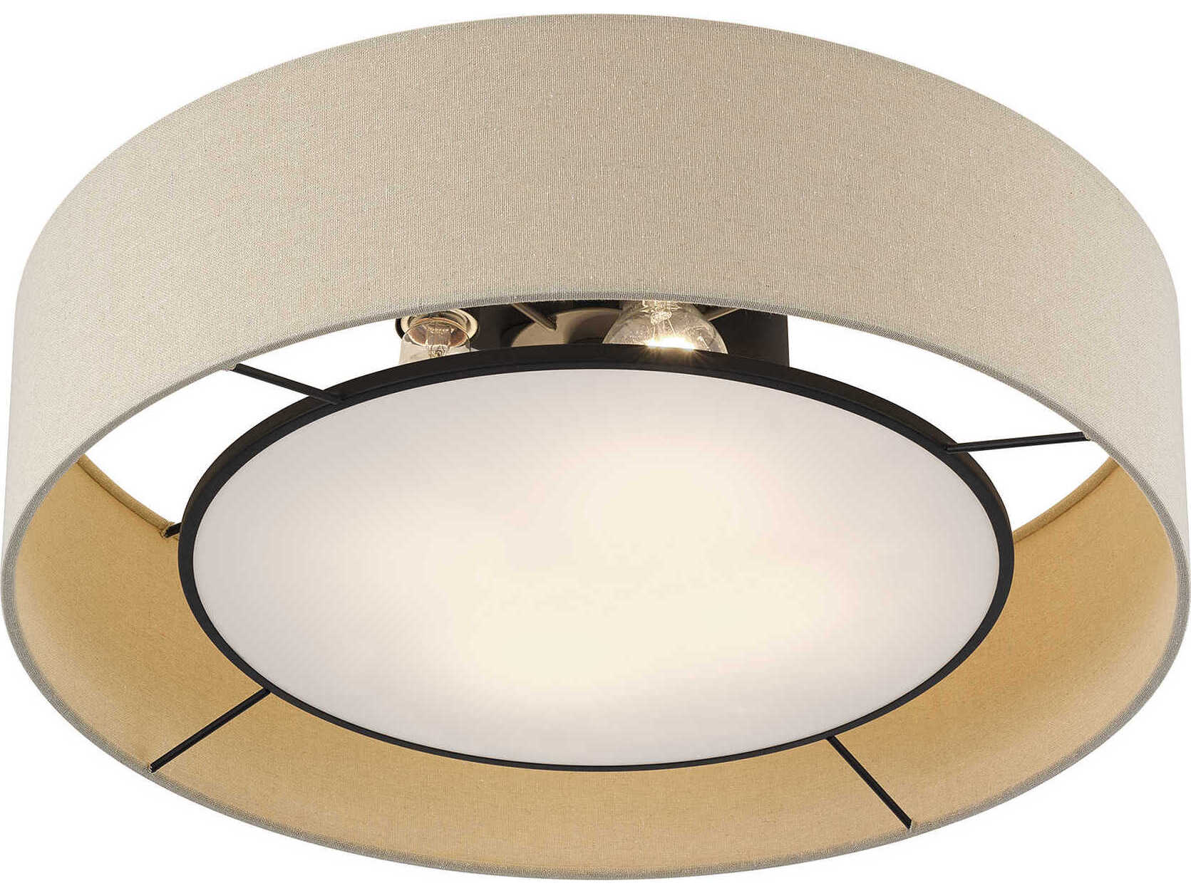 Livex Lighting Ellsworth 4-Light Bronze Drum Semi Flush Mount