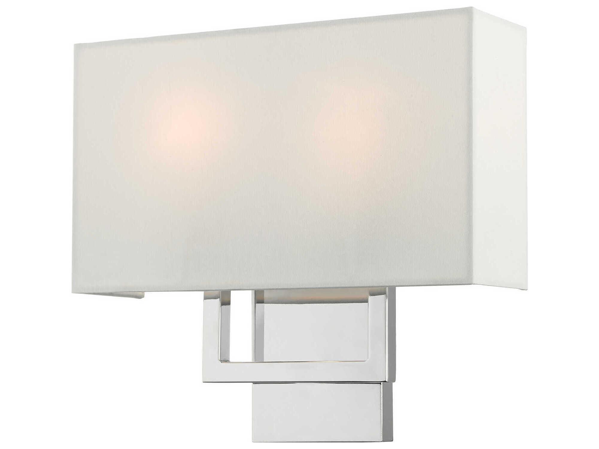 Livex Lighting Pierson 2-Light Polished Chrome White Wall Sconce