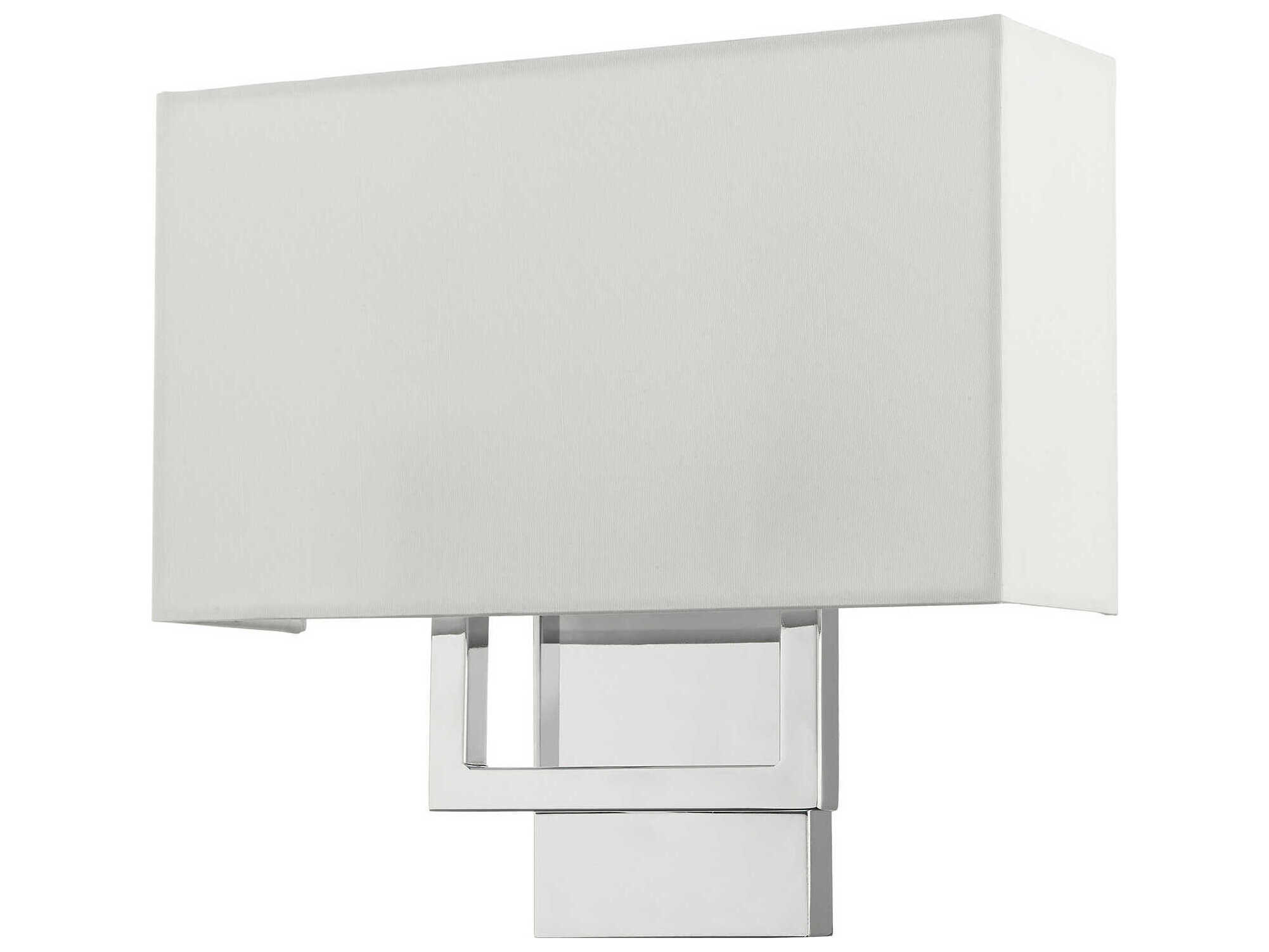 Livex Lighting Pierson 2-Light Polished Chrome White Wall Sconce