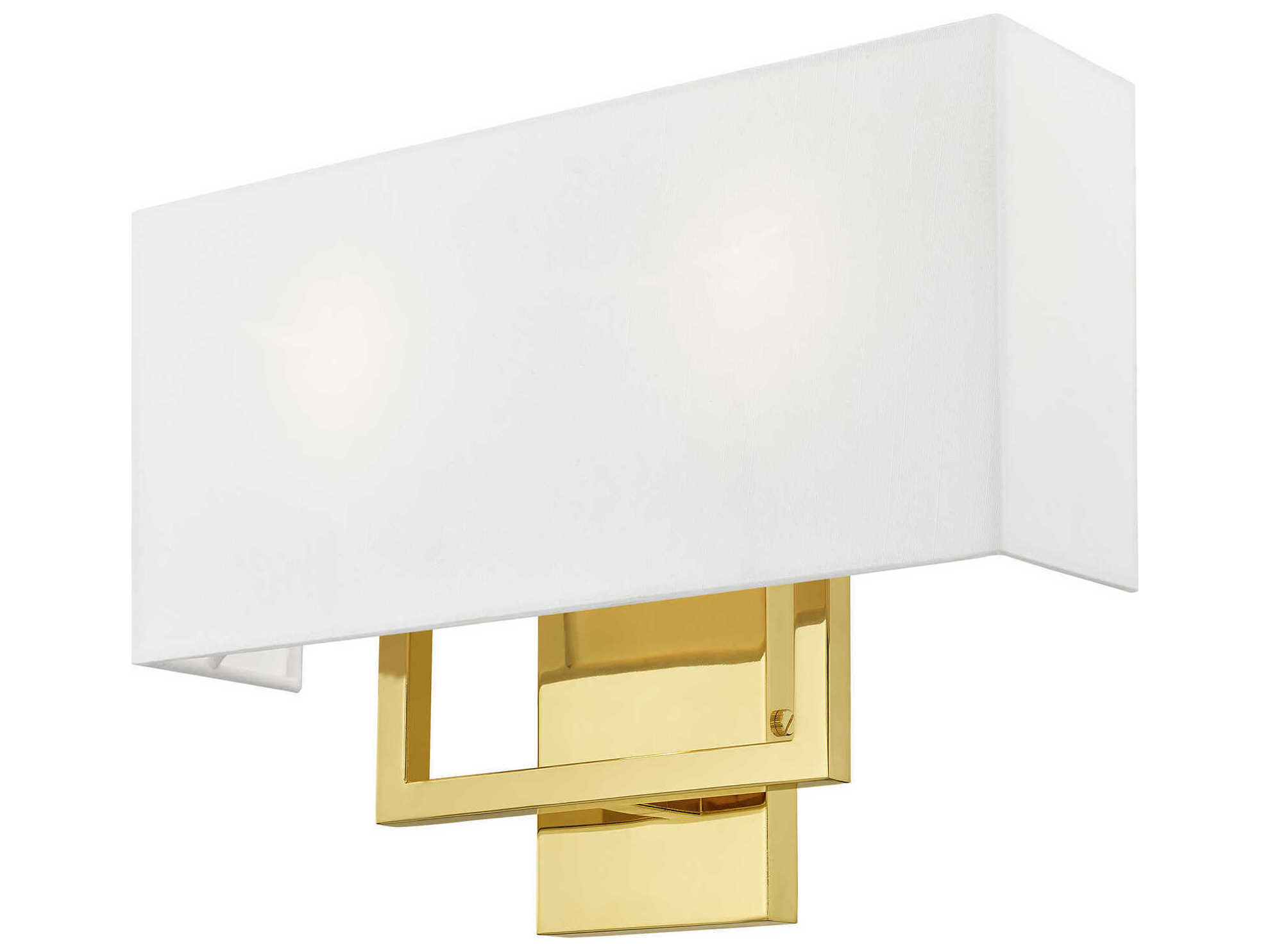 Livex Lighting Pierson 2-Light Polished Brass White Wall Sconce