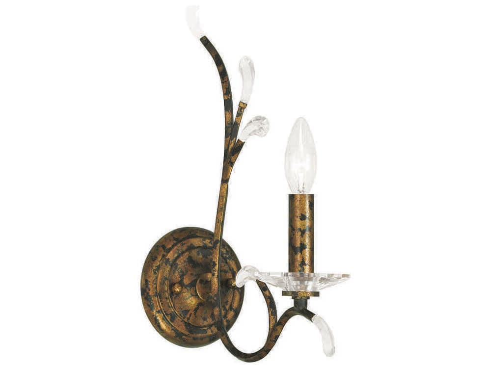 Livex Lighting Serafina 1-Light Hand Applied Venetian Golden Bronze Crystal Wall Sconce