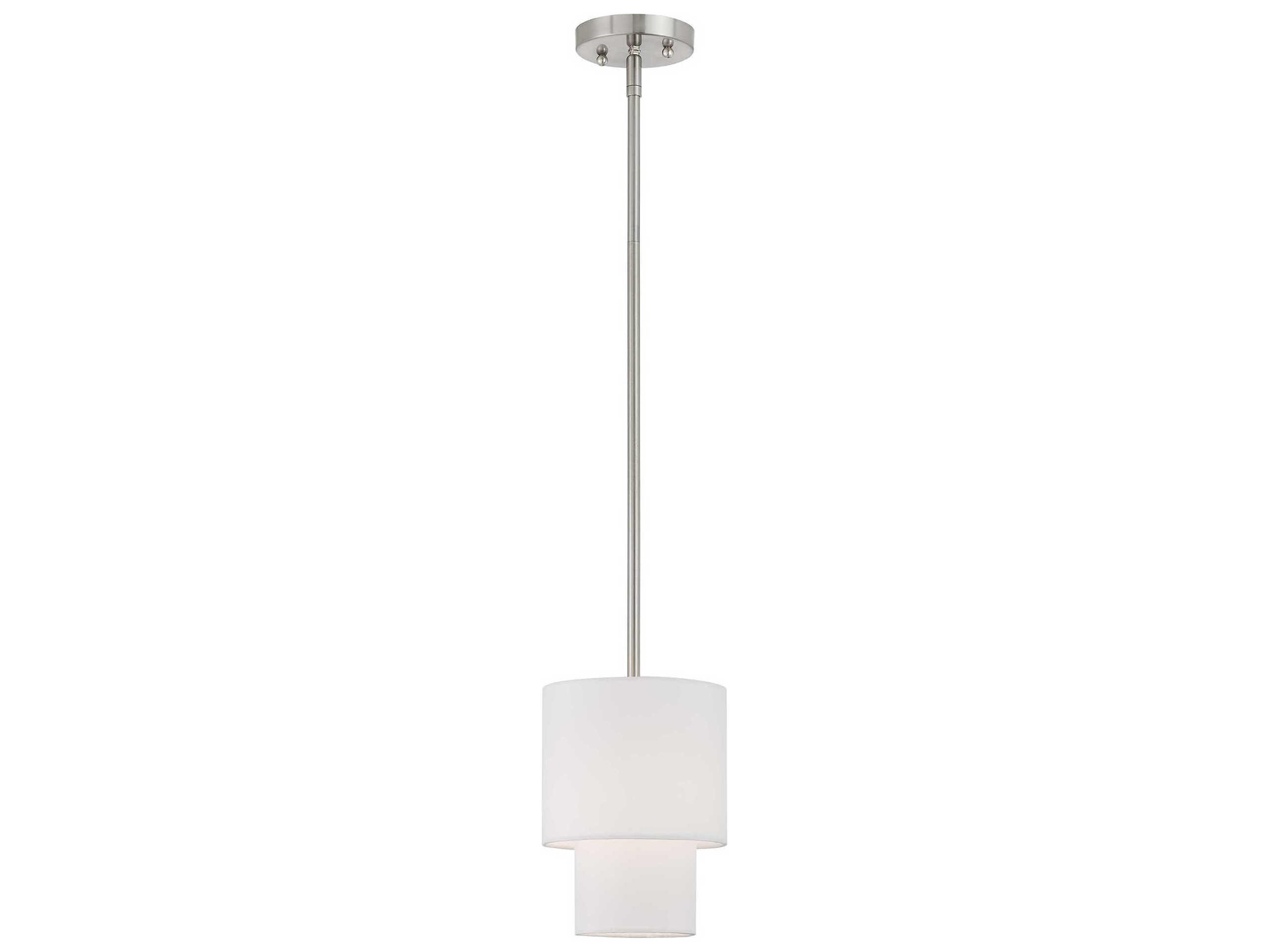 Livex Lighting Meridian 1-Light Brushed Nickel Drum Mini Pendant
