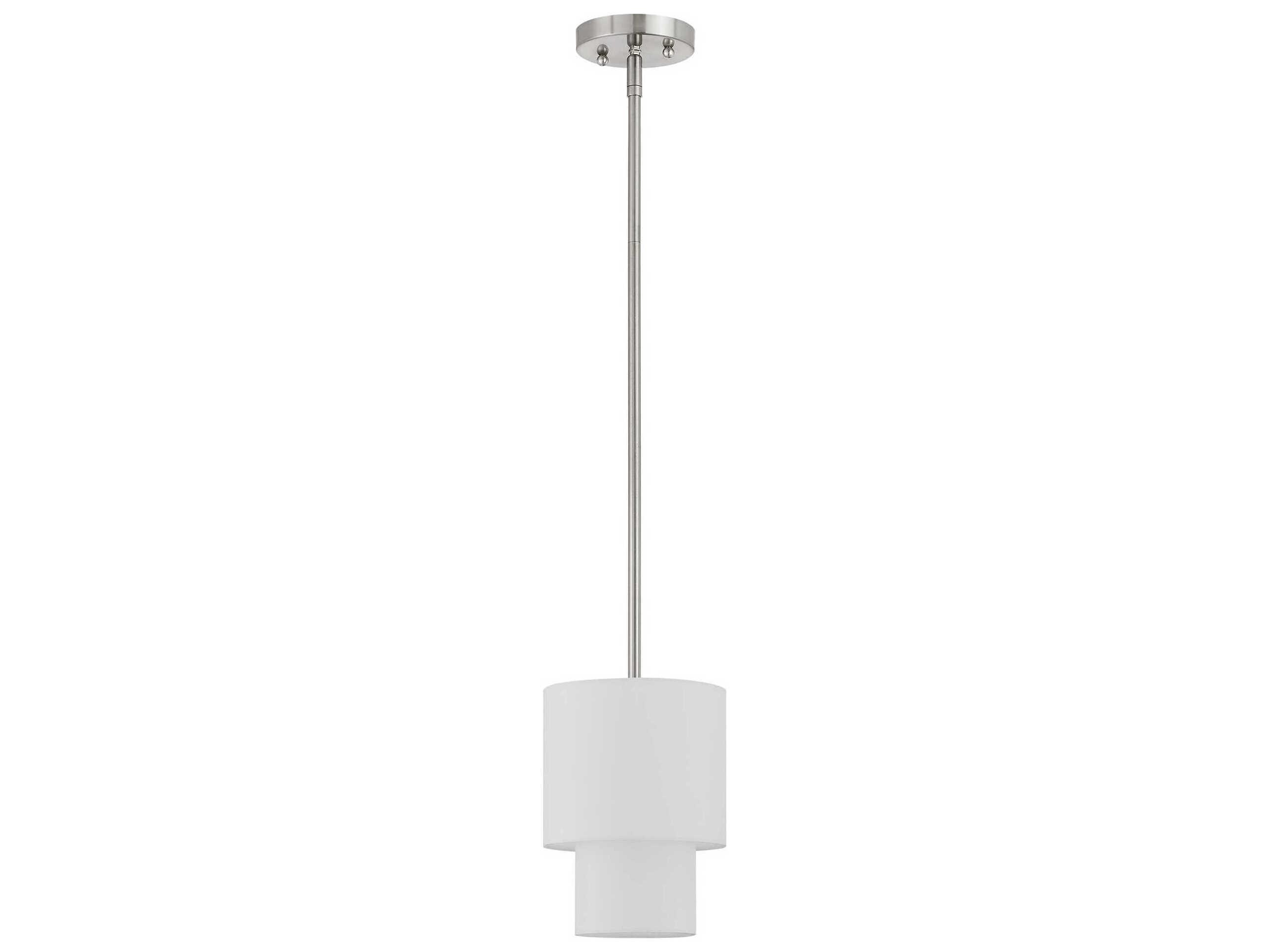 Livex Lighting Meridian 1-Light Brushed Nickel Drum Mini Pendant