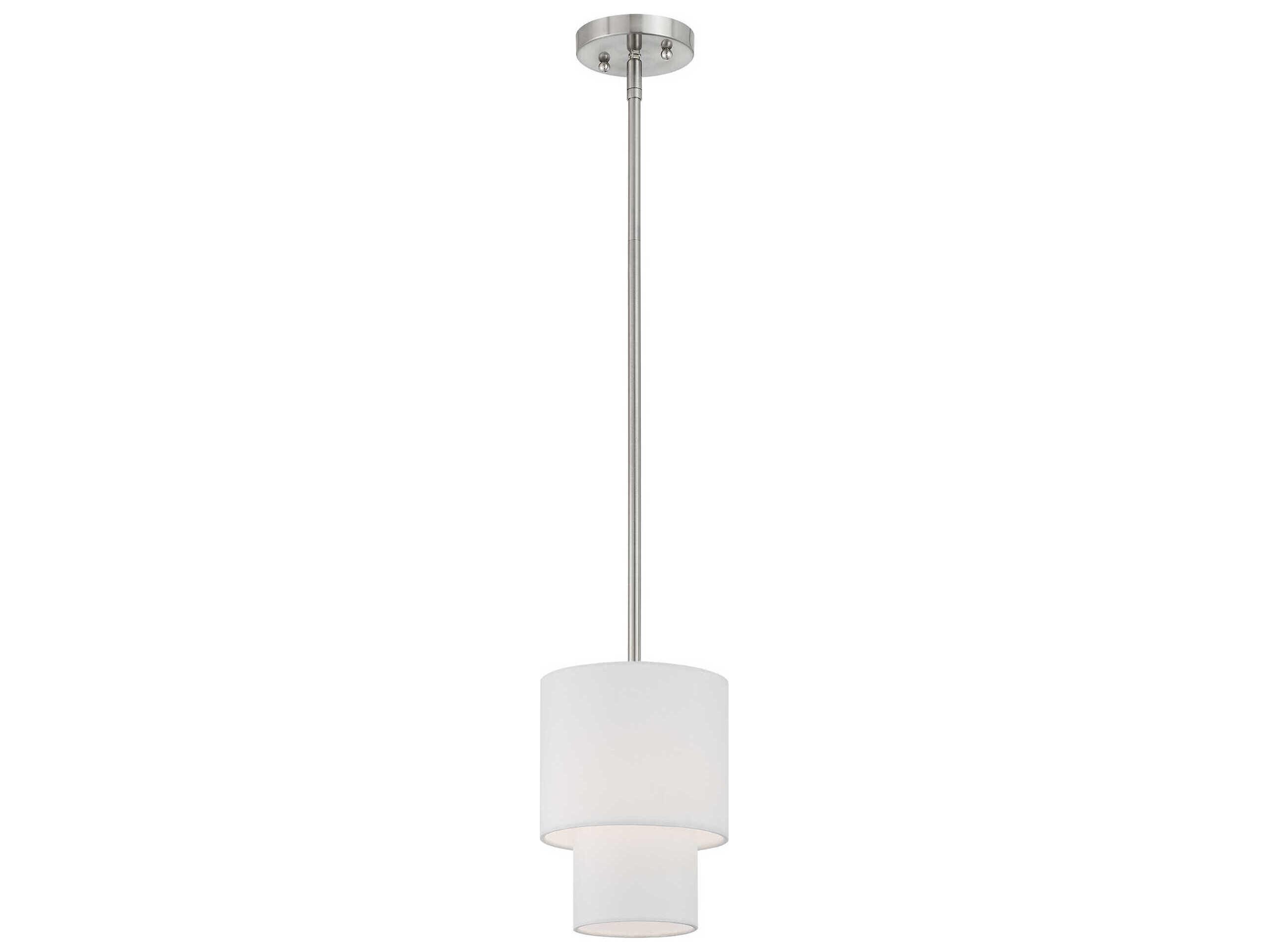 Livex Lighting Meridian 1-Light Brushed Nickel Drum Mini Pendant