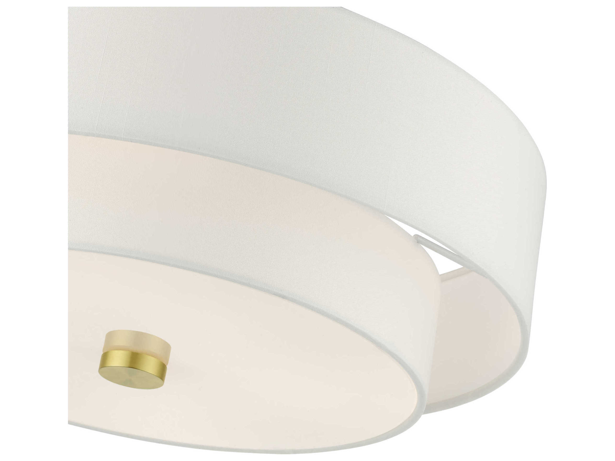 Livex Lighting Meridian 4-Light Satin Brass Drum Semi Flush Mount