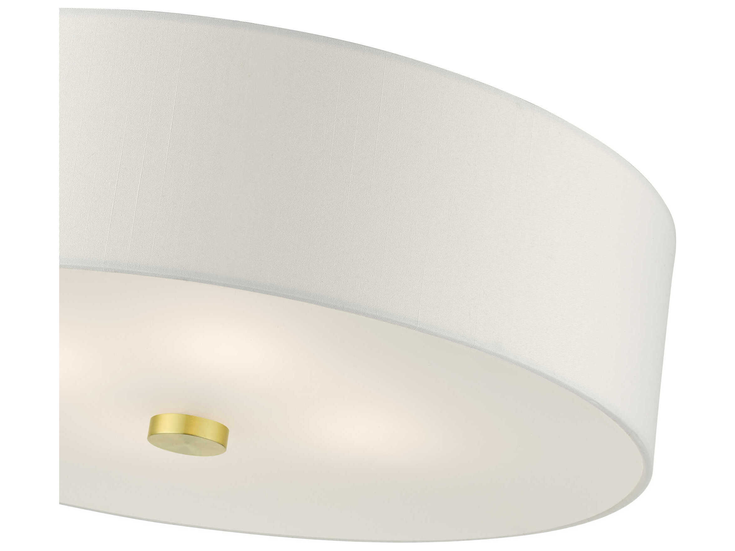 Livex Lighting Meridian 4-Light Satin Brass Drum Semi Flush Mount