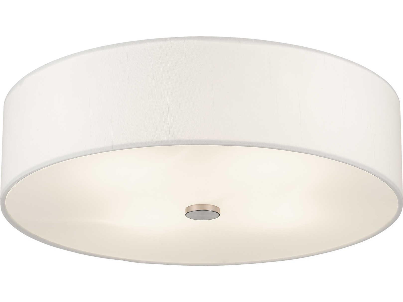 Livex Lighting Brighton 4-Light Brushed Nickel Drum Round Semi Flush Mount