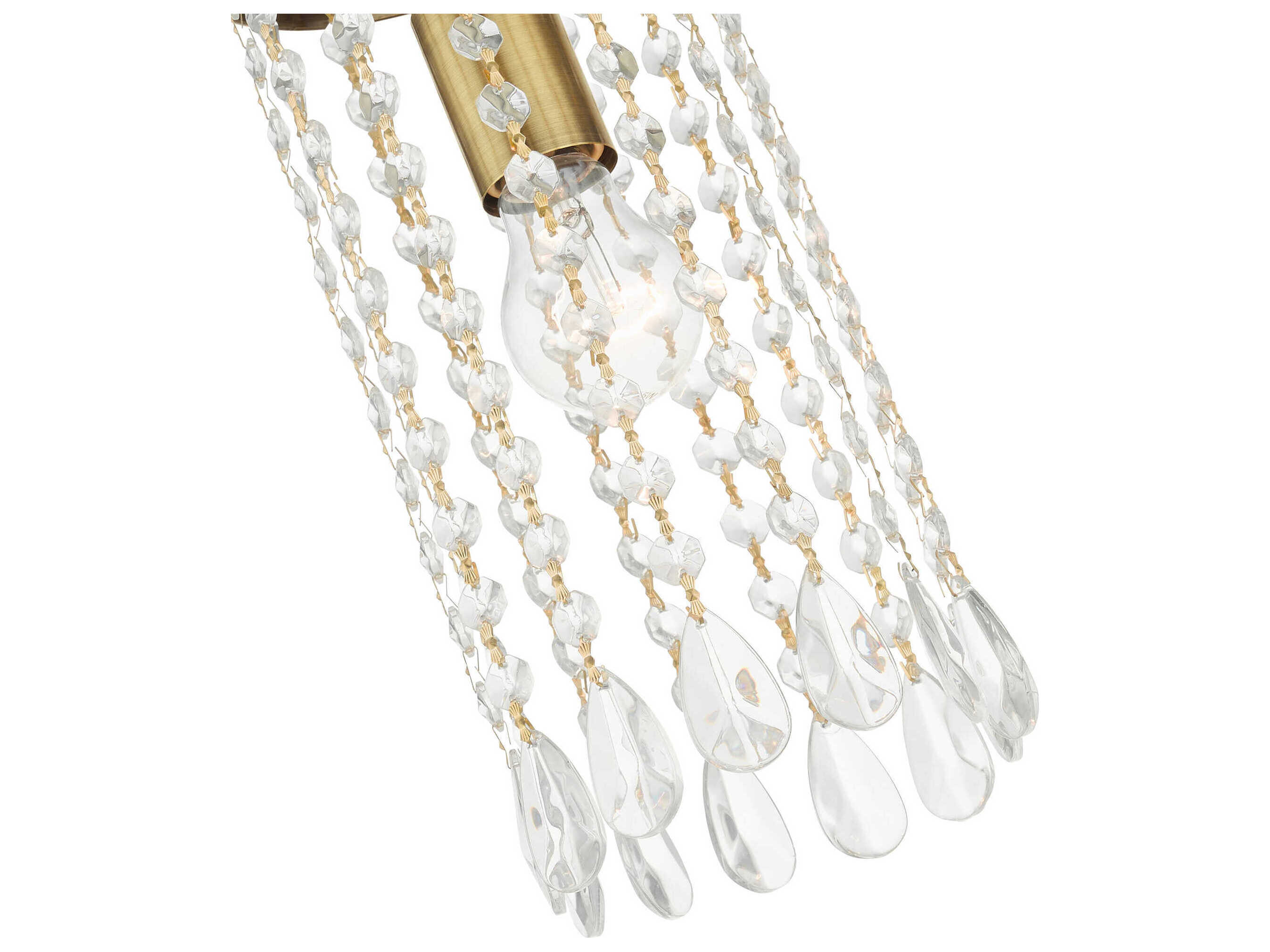Livex Lighting Elizabeth 1-Light Antique Brass Crystal Mini Pendant
