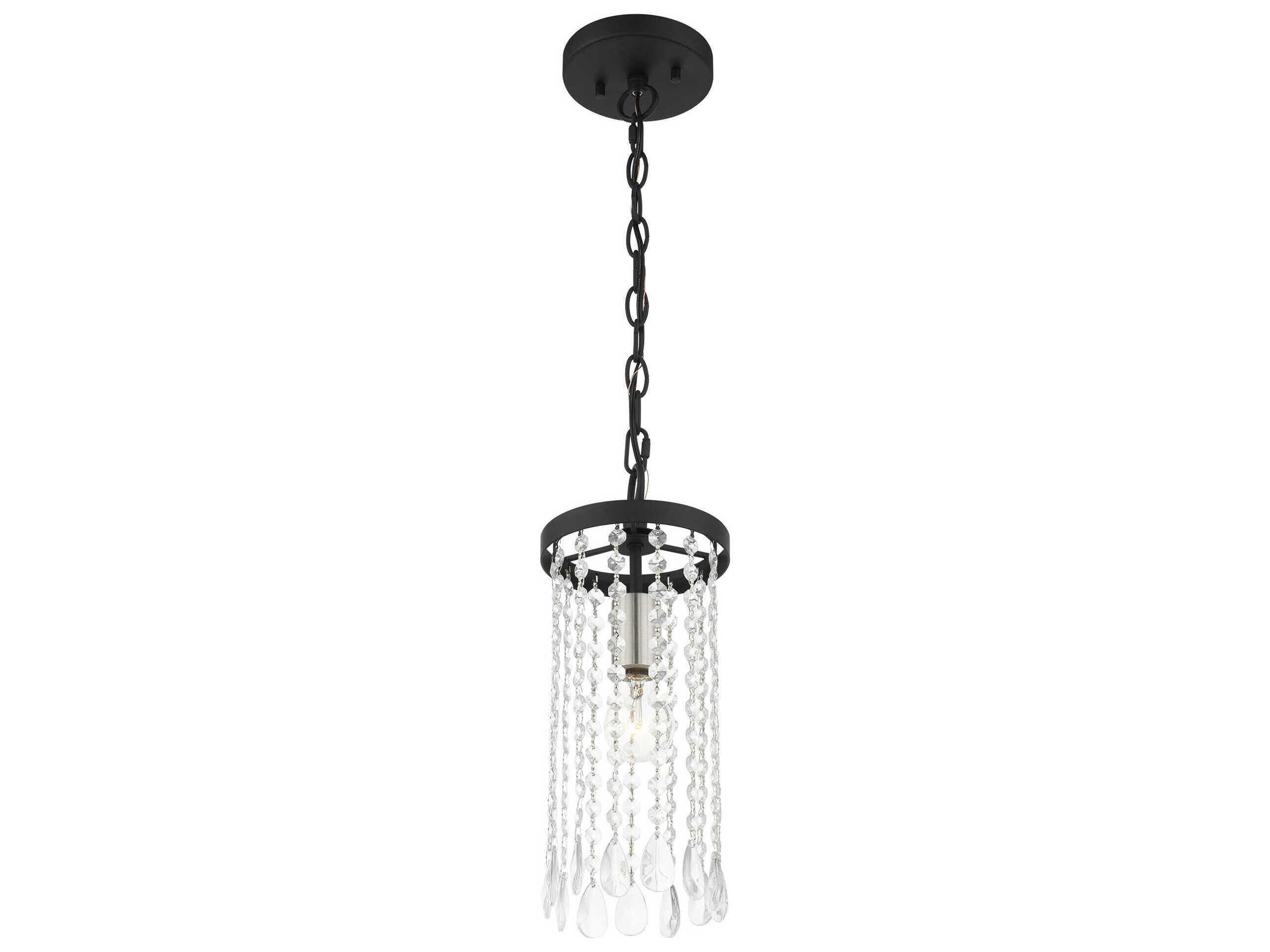Livex Lighting Elizabeth 1-Light Black Crystal Mini Pendant