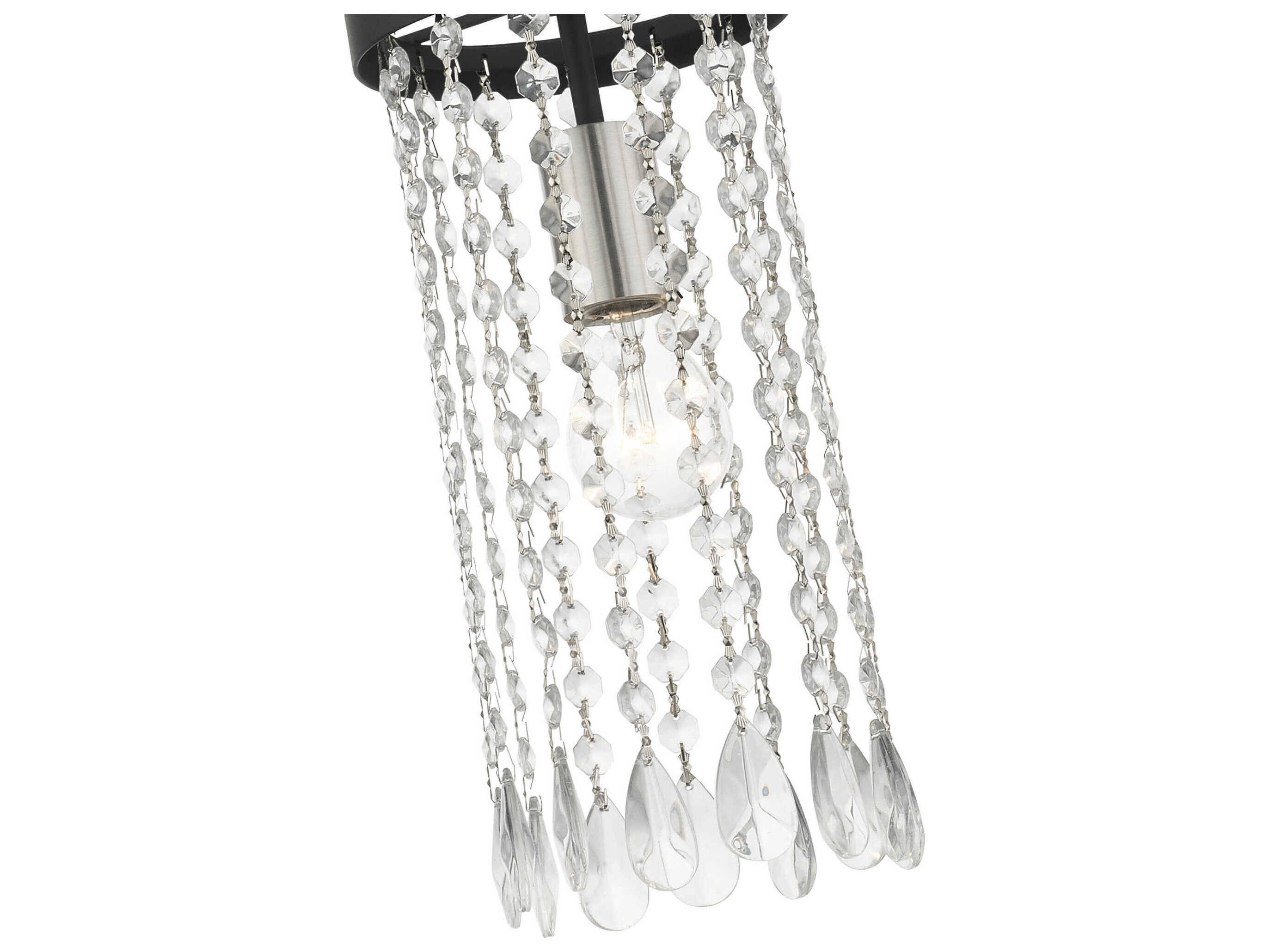 Livex Lighting Elizabeth 1-Light Black Crystal Mini Pendant