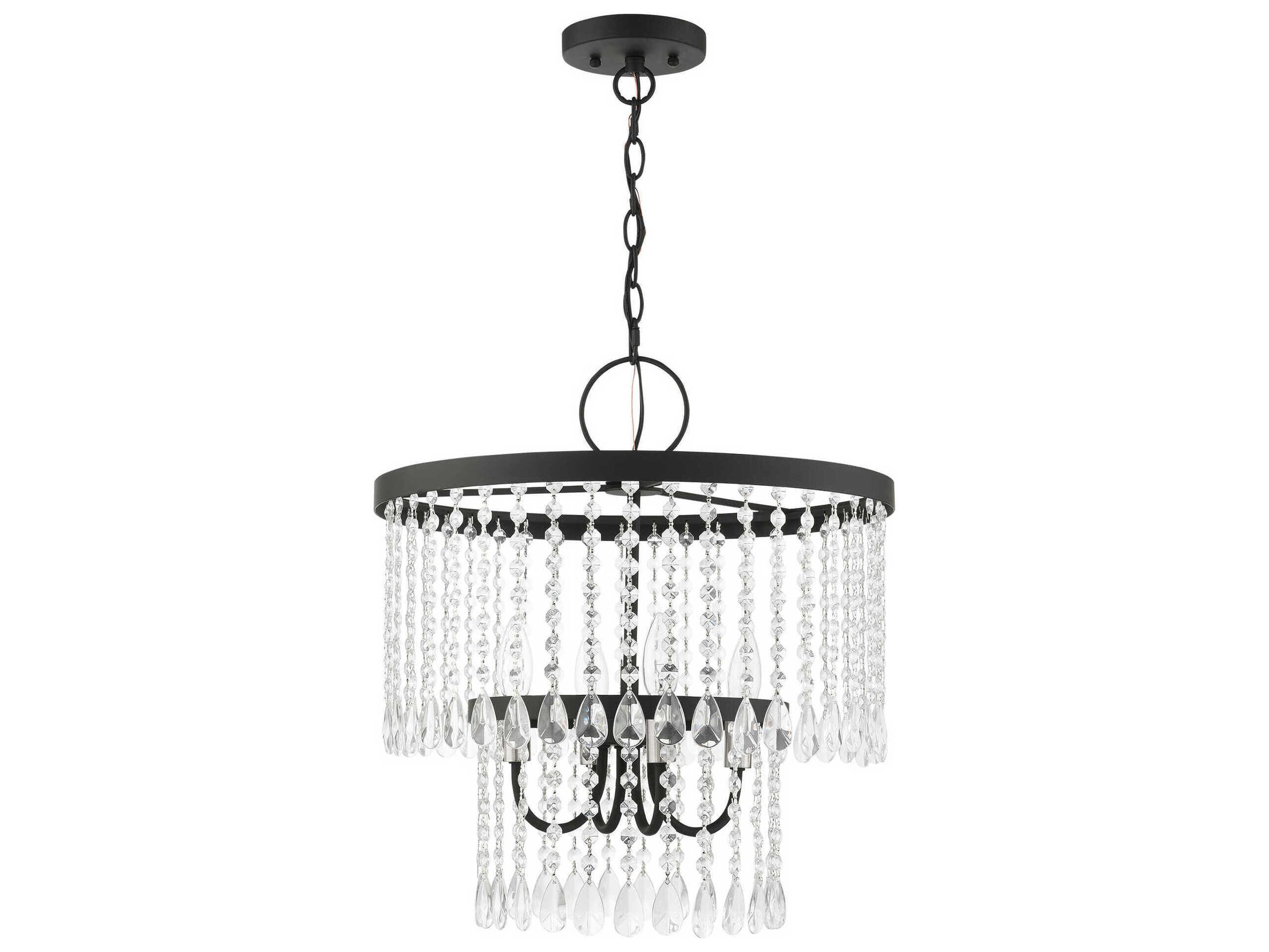 Livex Lighting Elizabeth 4-Light Black Crystal Chandelier