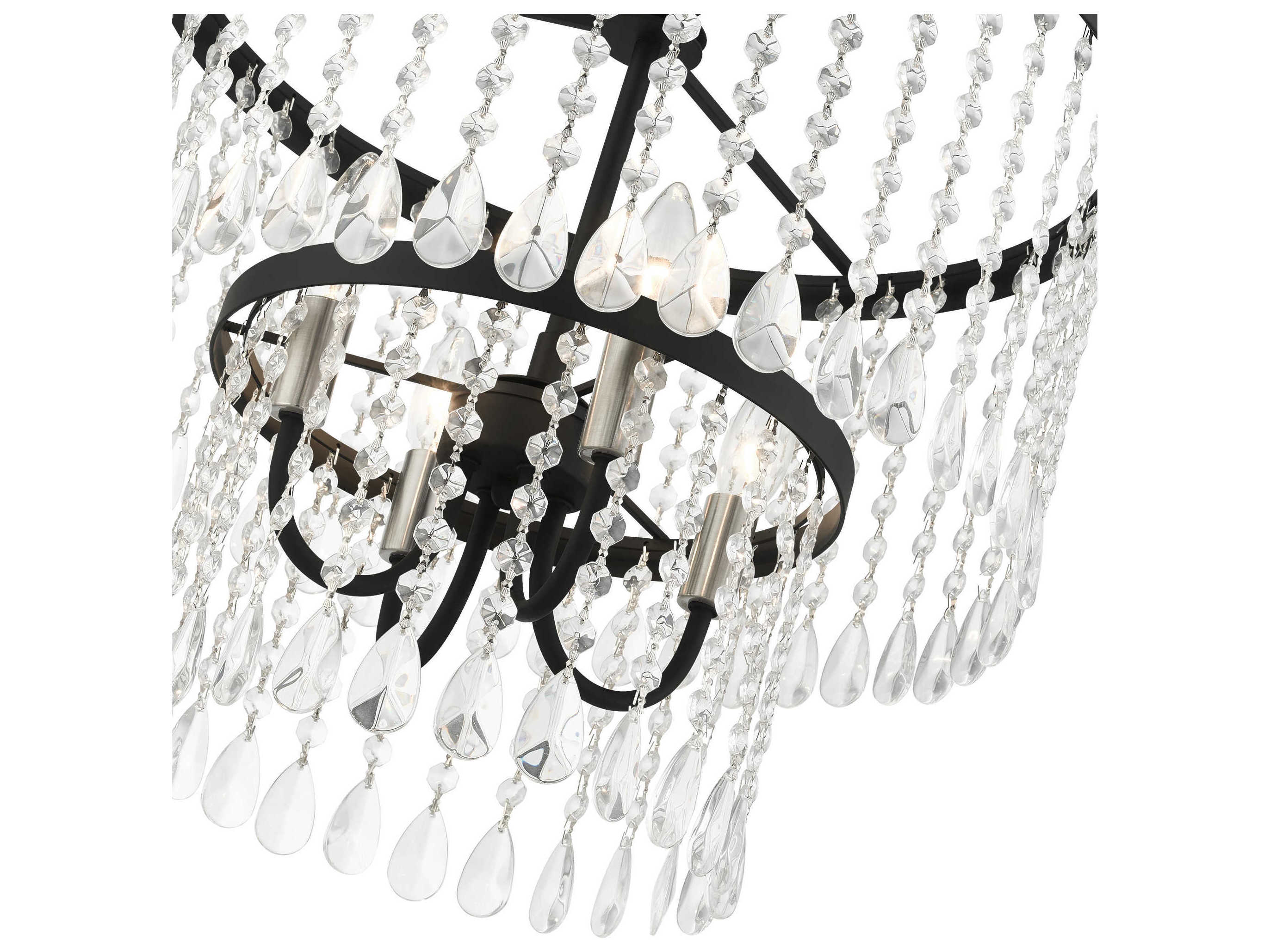 Livex Lighting Elizabeth 4-Light Black Crystal Chandelier