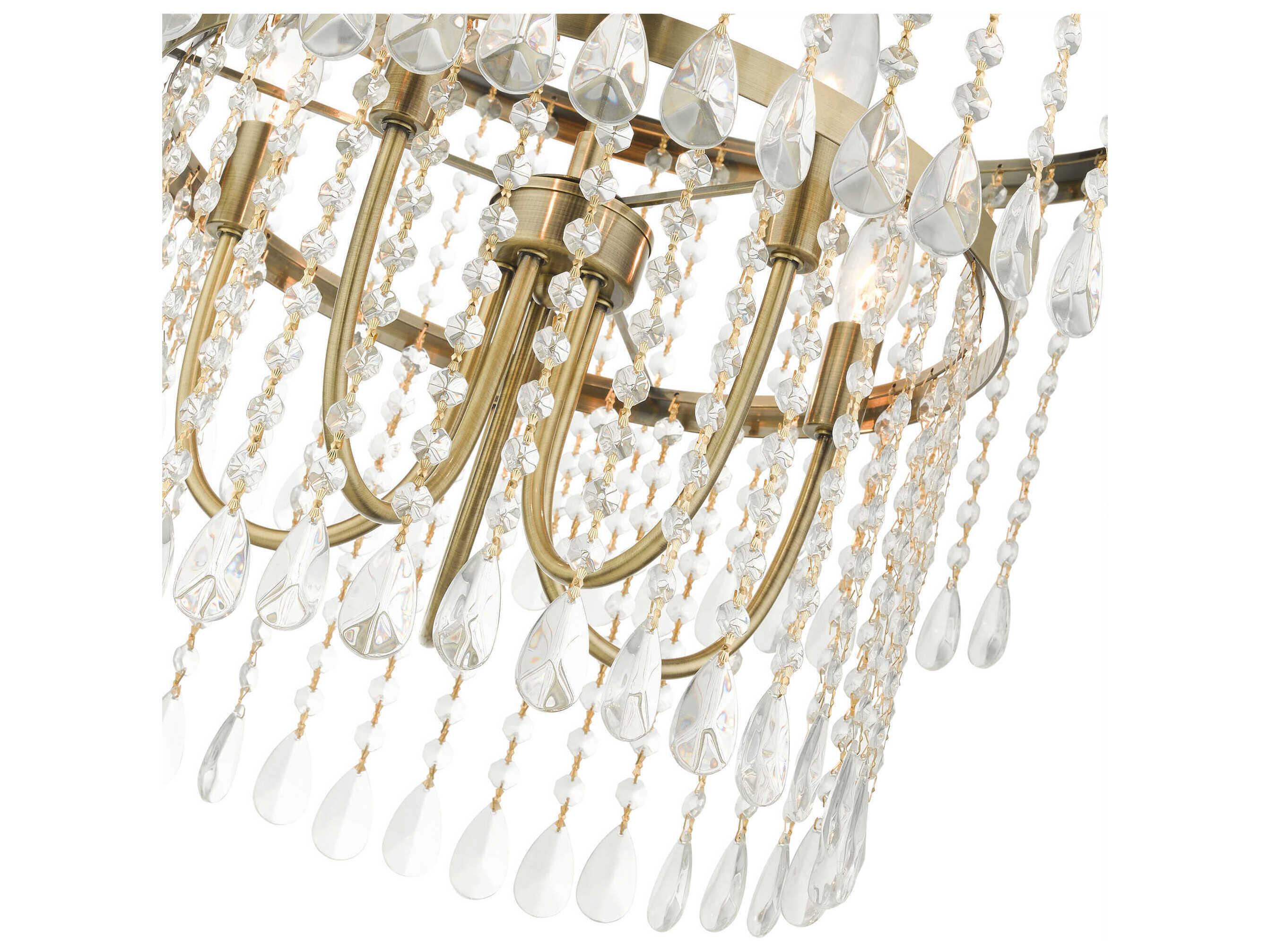 Livex Lighting Elizabeth 5-Light Antique Brass Crystal Chandelier