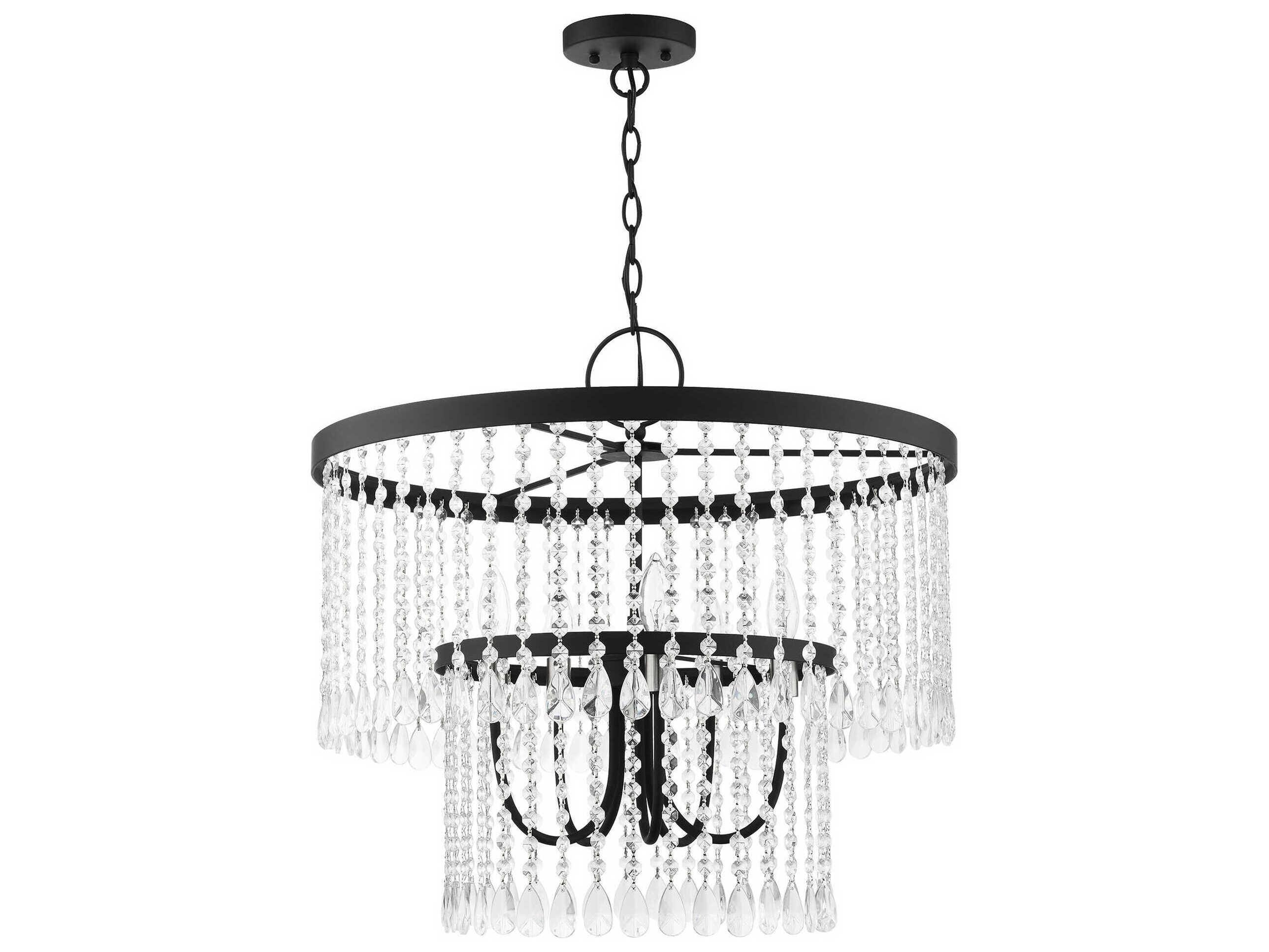 Livex Lighting Elizabeth 5-Light Black Crystal Chandelier