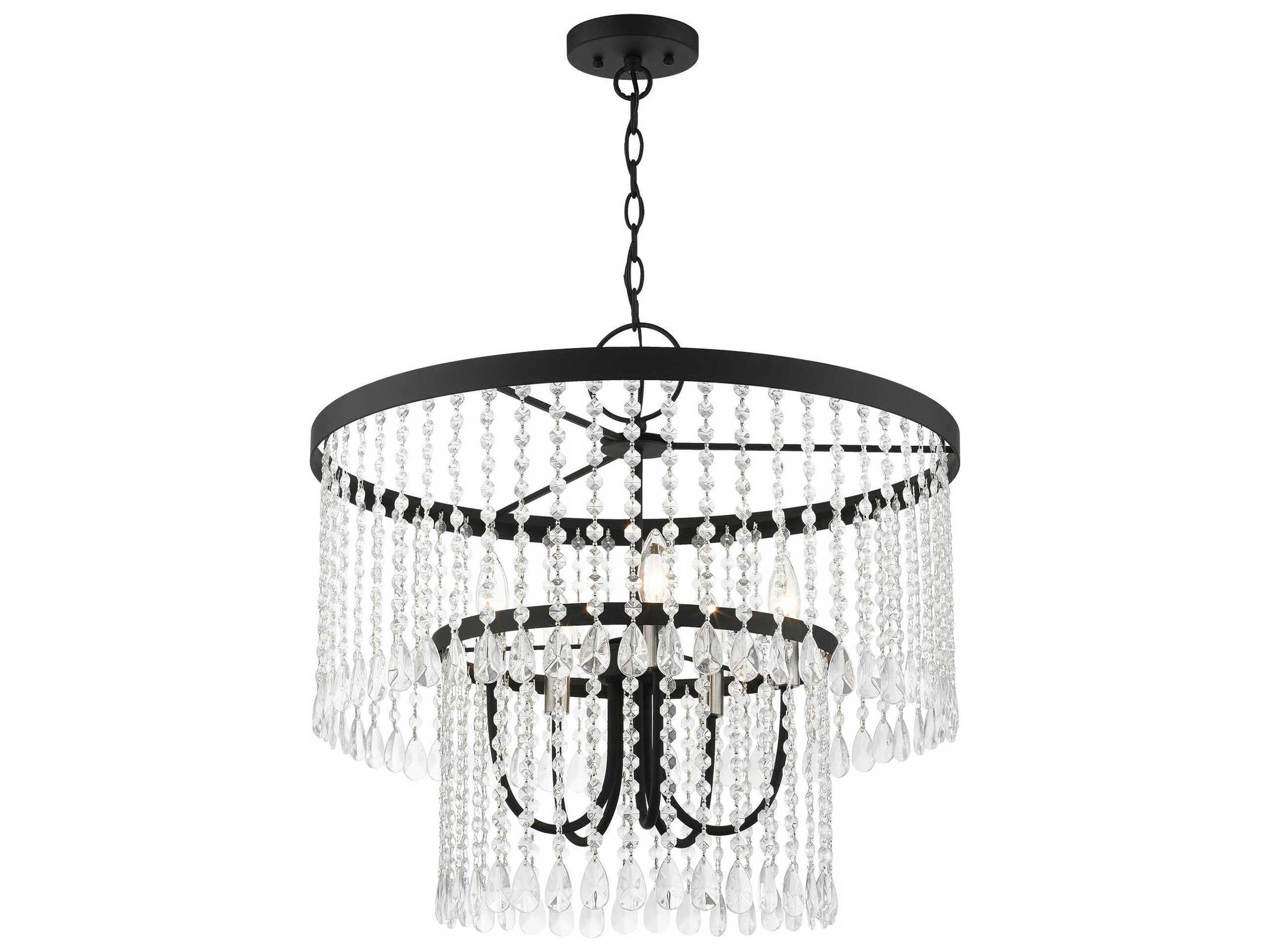 Livex Lighting Elizabeth 5-Light Black Crystal Chandelier