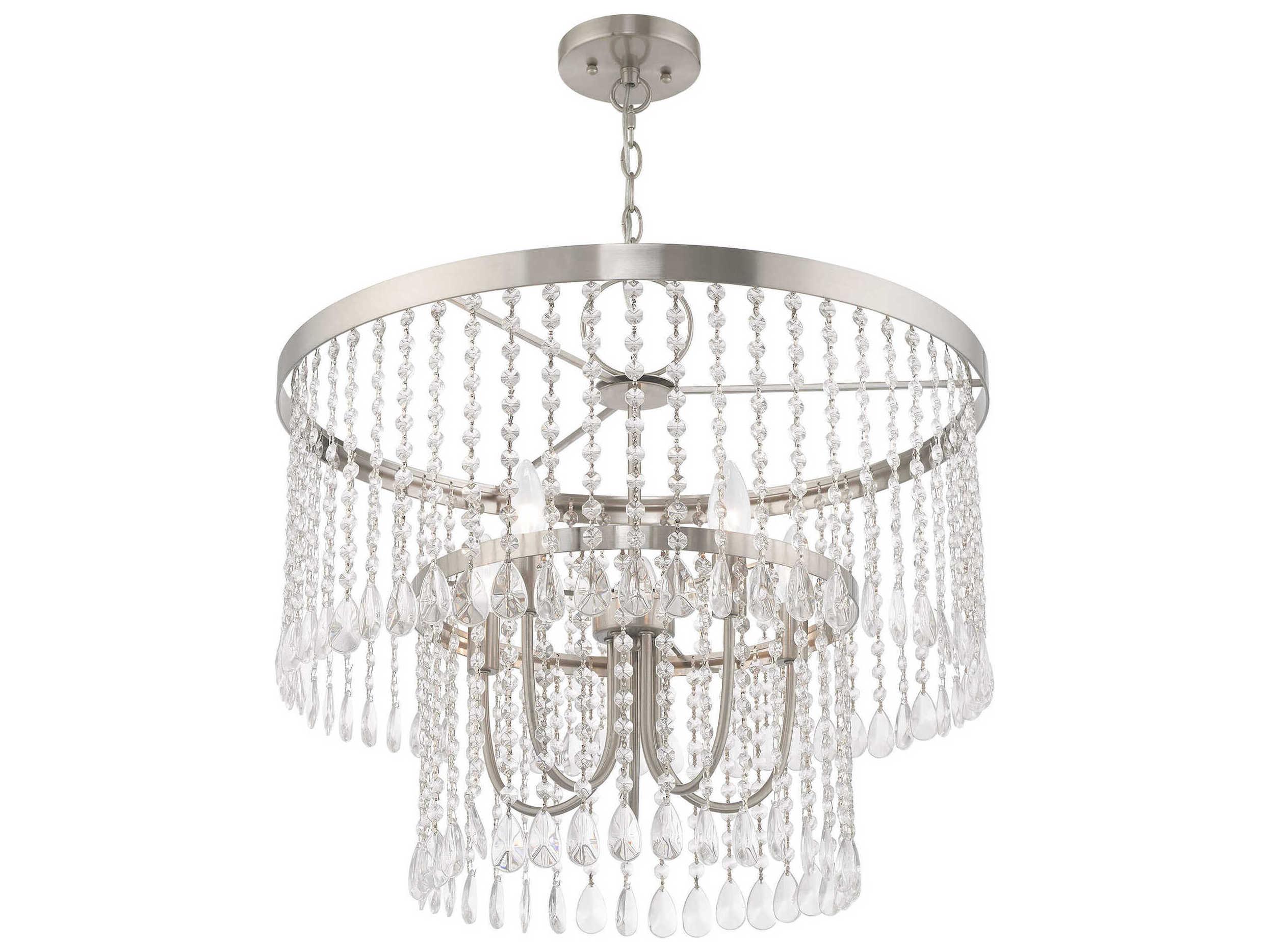 Livex Lighting Elizabeth 5-Light Brushed Nickel Crystal Chandelier