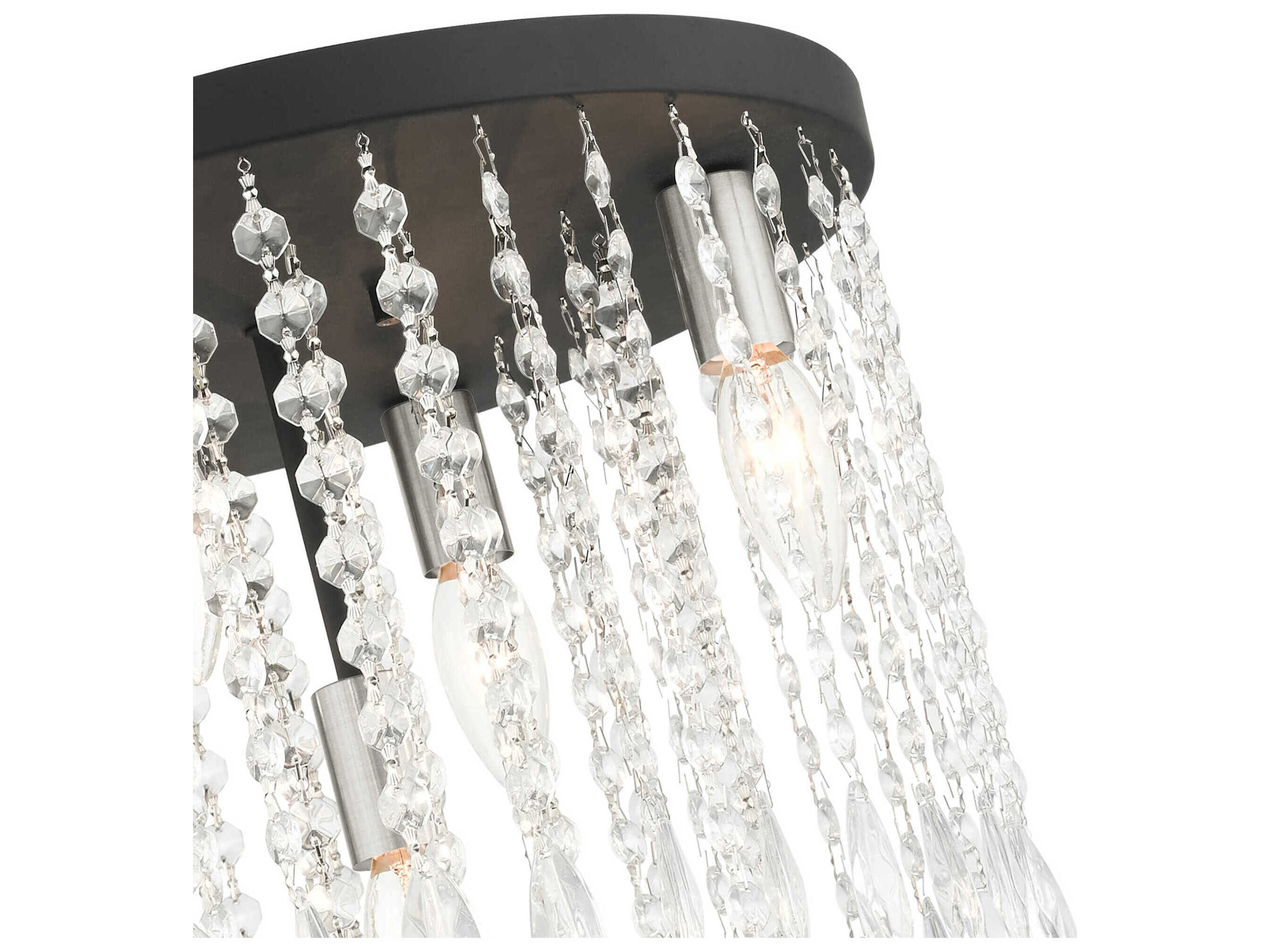 Livex Lighting Elizabeth 5-Light Black Crystal Flush Mount