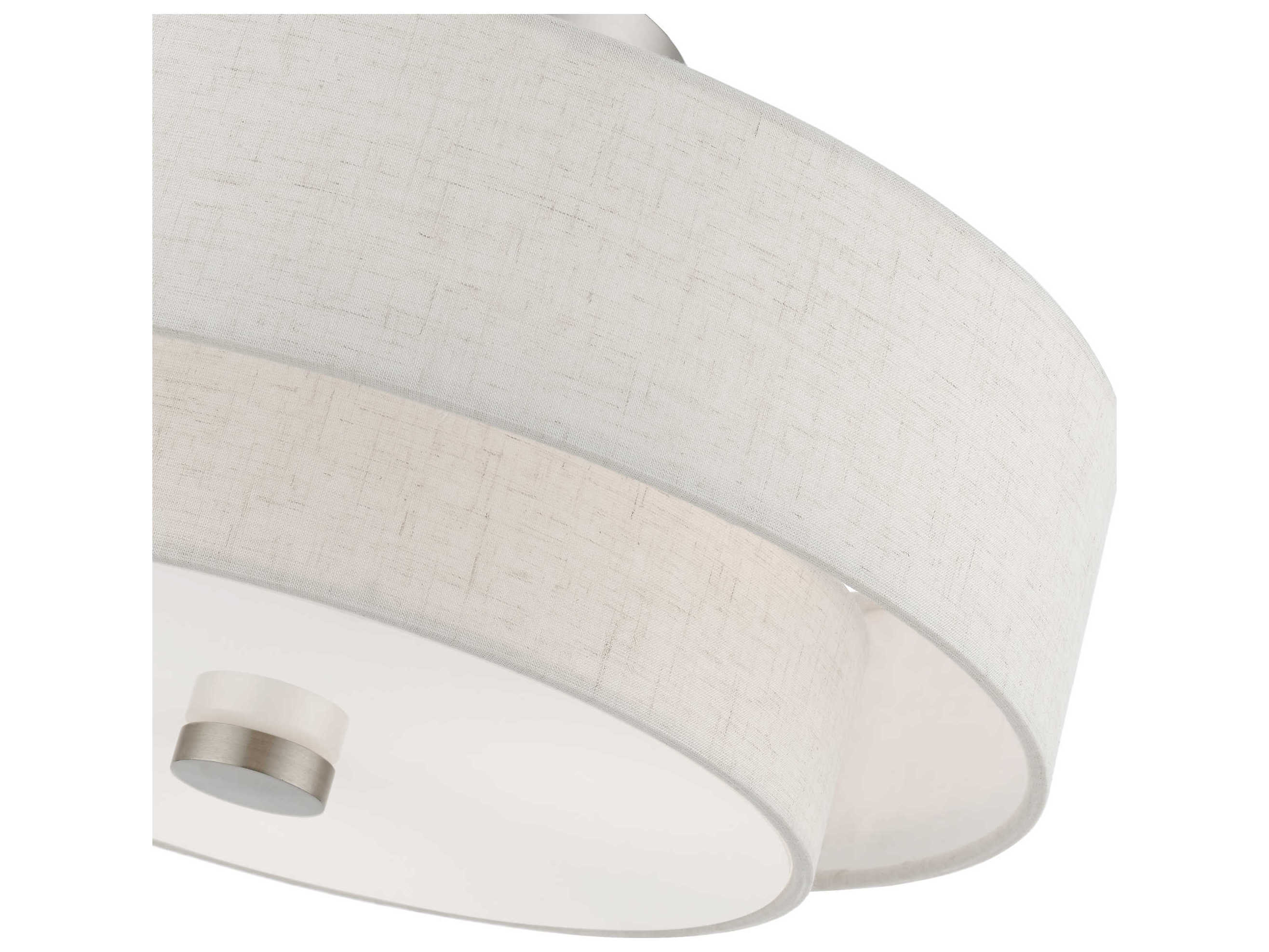 Livex Lighting Meridian 3-Light Brushed Nickel Drum Semi Flush Mount
