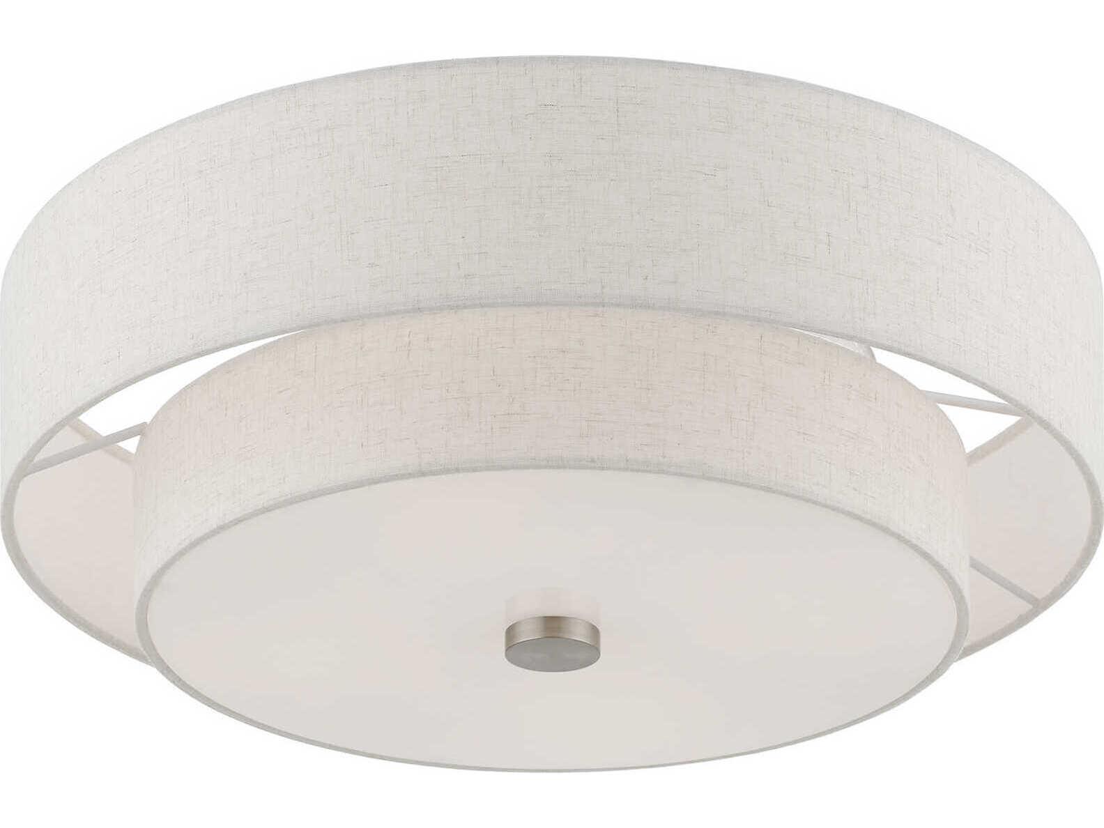 Livex Lighting Meridian 4-Light Brushed Nickel Drum Semi Flush Mount