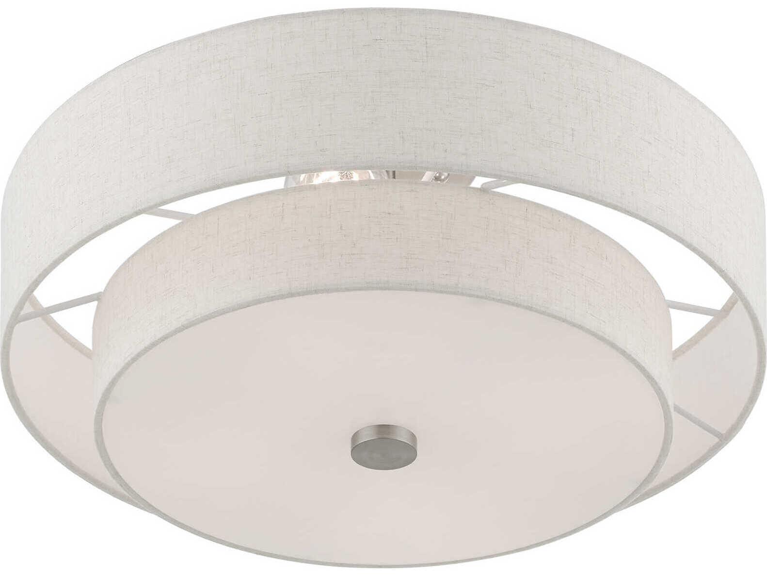 Livex Lighting Meridian 4-Light Brushed Nickel Drum Semi Flush Mount