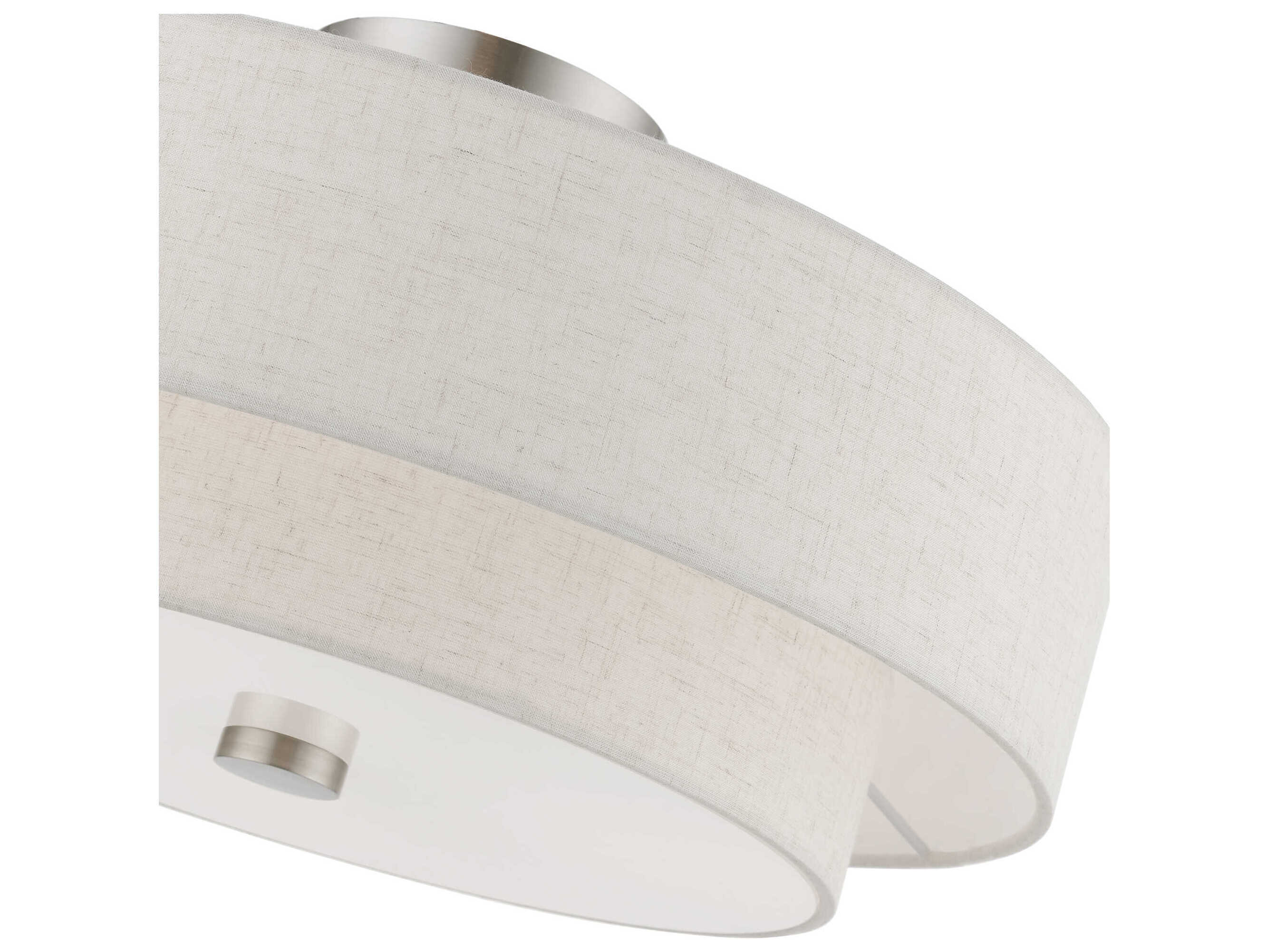 Livex Lighting Meridian 4-Light Brushed Nickel Drum Semi Flush Mount