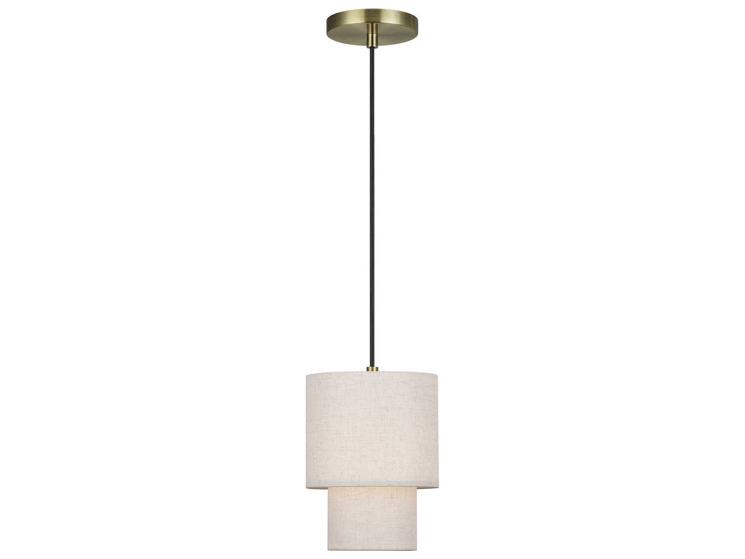 Livex Lighting Monroe 1-Light Antique Brass Drum Mini Pendant