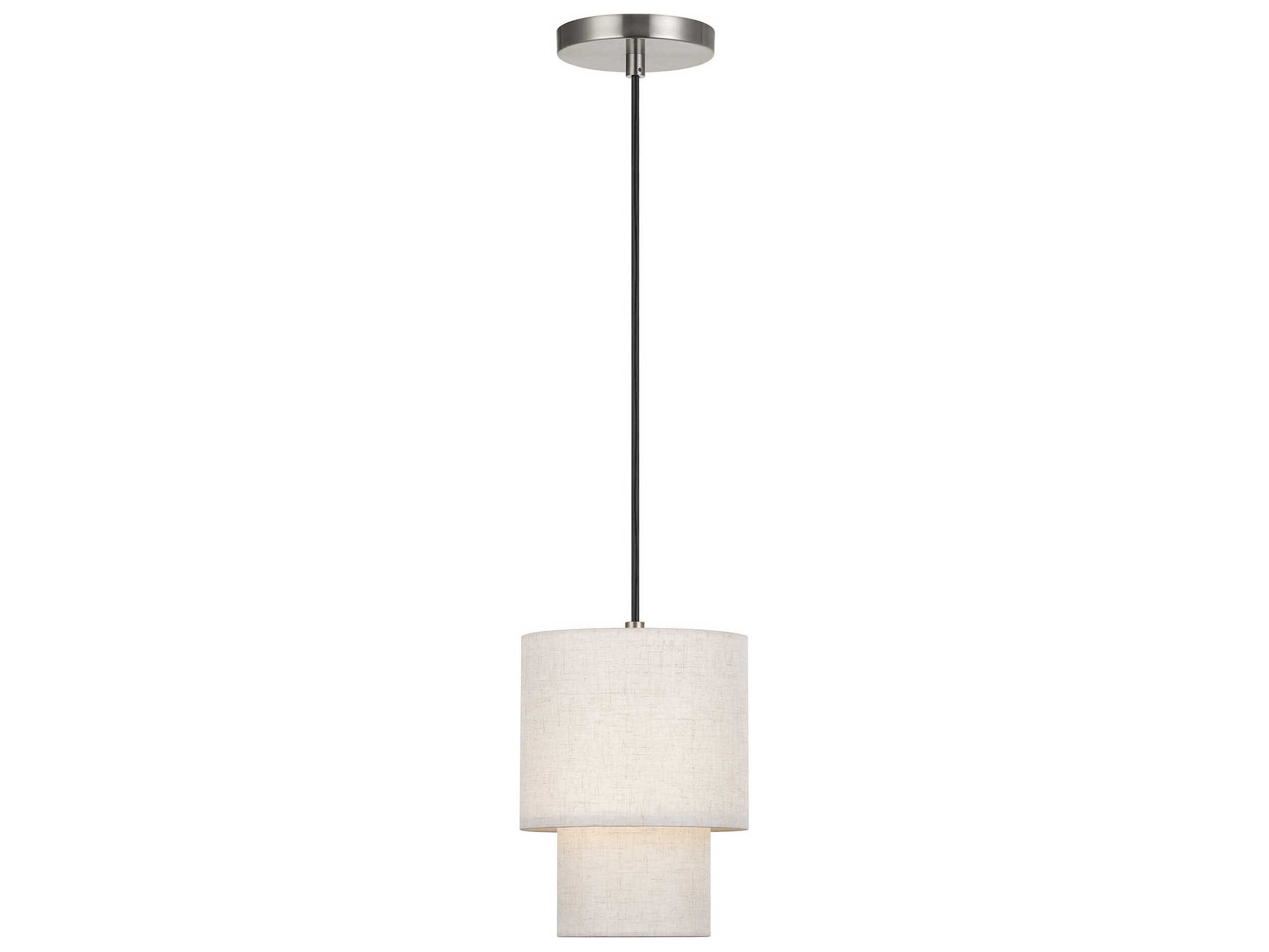 Livex Lighting Monroe 1-Light Brushed Nickel Drum Mini Pendant