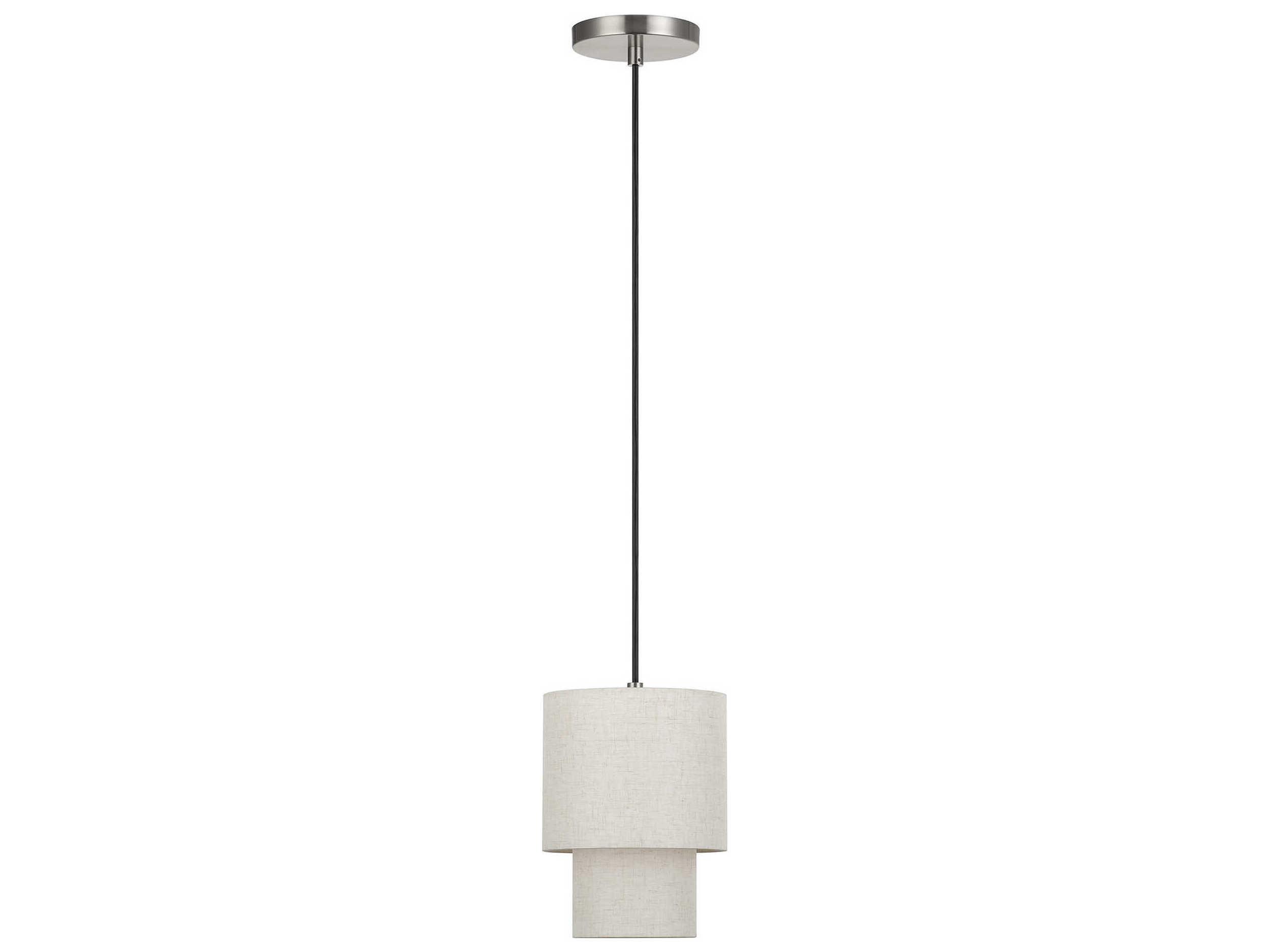 Livex Lighting Monroe 1-Light Brushed Nickel Drum Mini Pendant