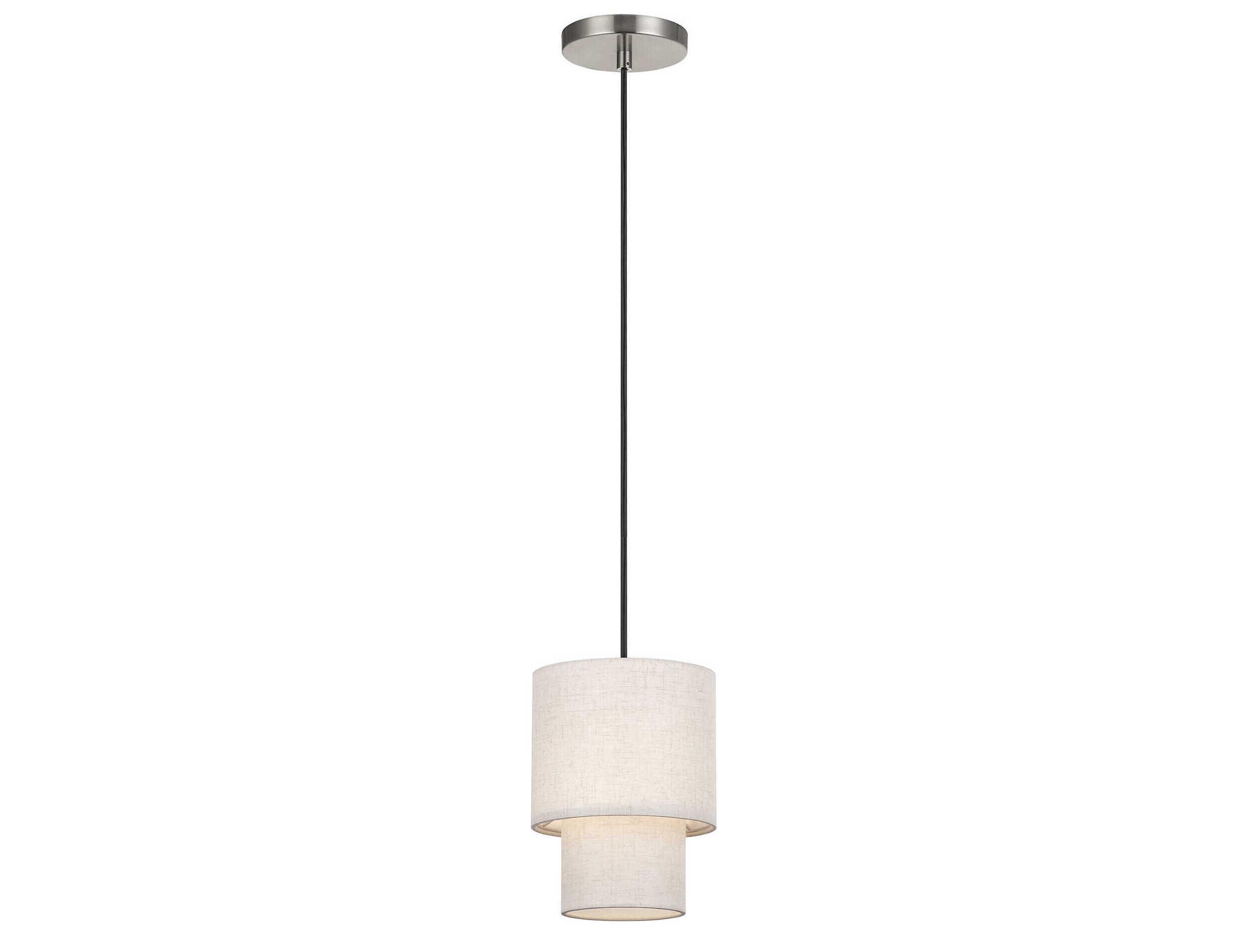 Livex Lighting Monroe 1-Light Brushed Nickel Drum Mini Pendant