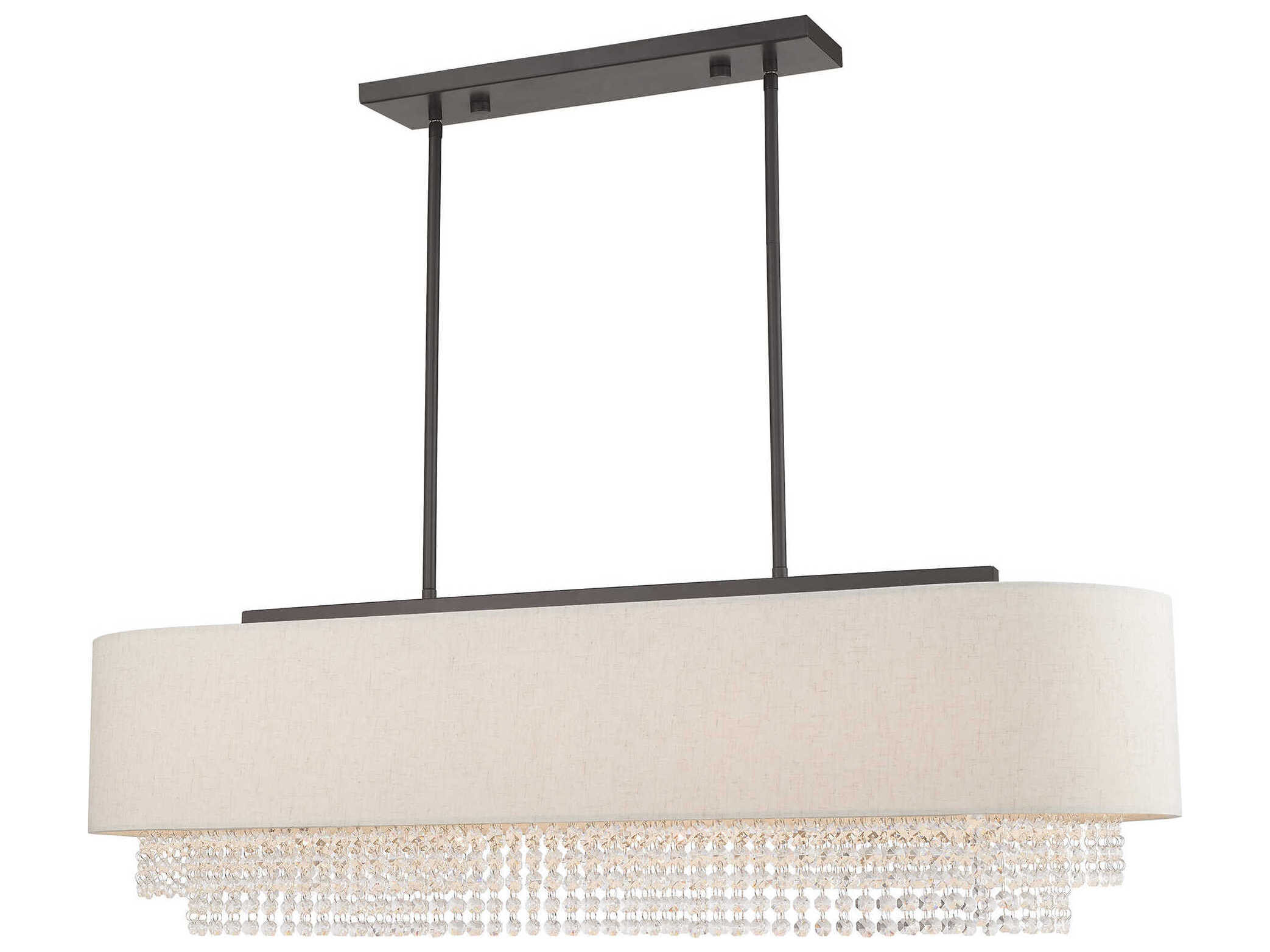 Livex Lighting Carlisle 5-Light English Bronze Off White Crystal Island Pendant