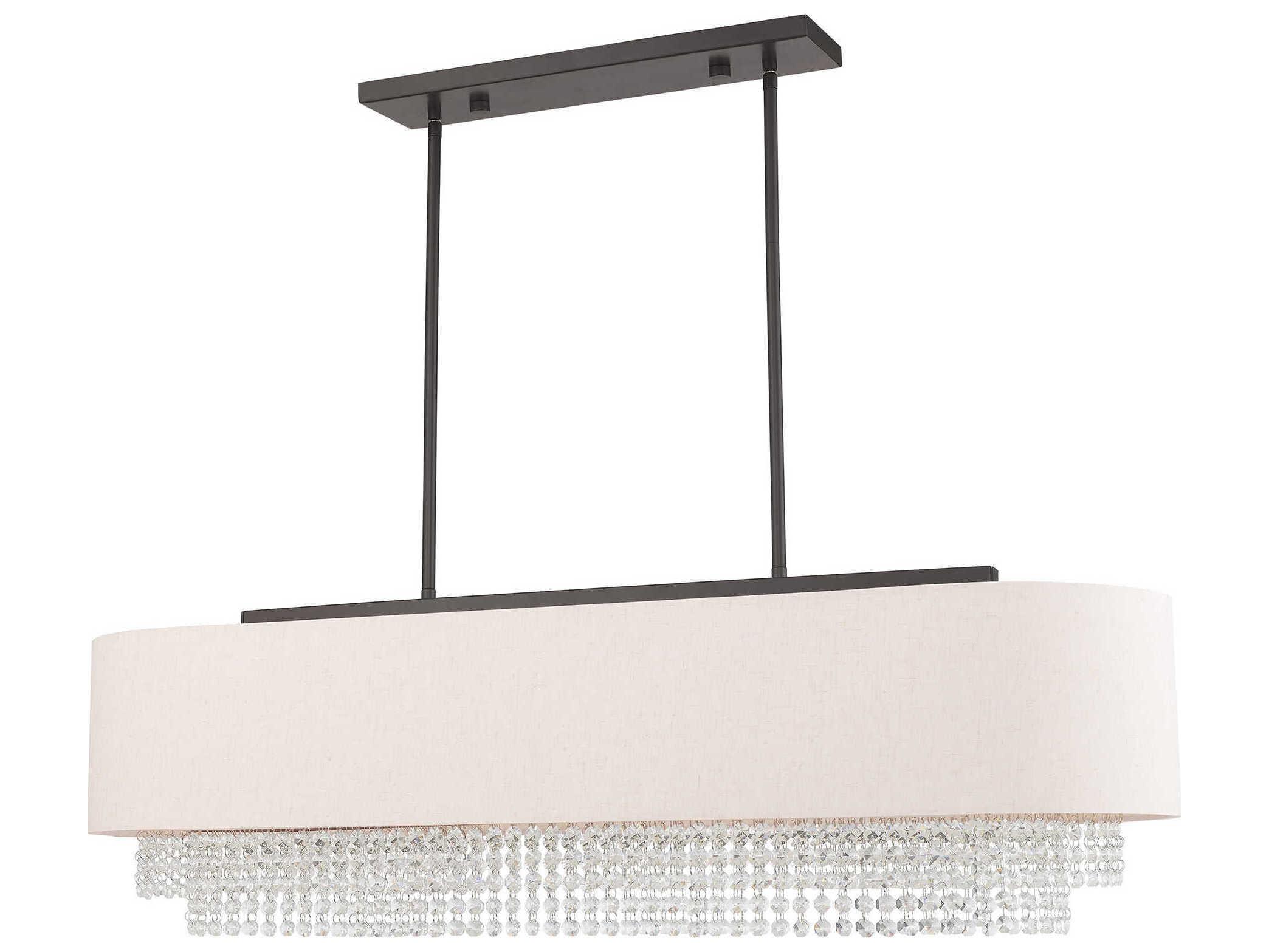 Livex Lighting Carlisle 5-Light English Bronze Off White Crystal Island Pendant