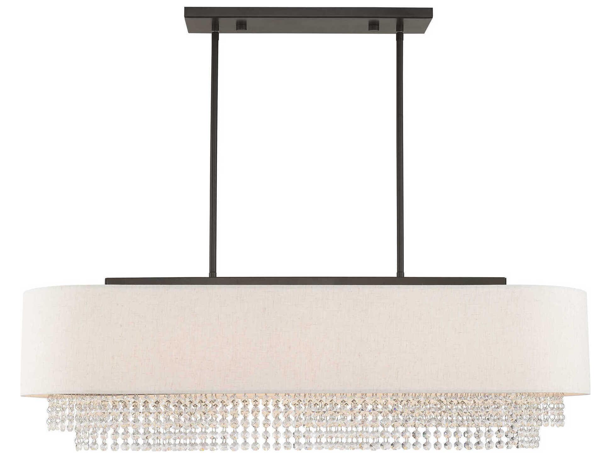 Livex Lighting Carlisle 5-Light English Bronze Off White Crystal Island Pendant