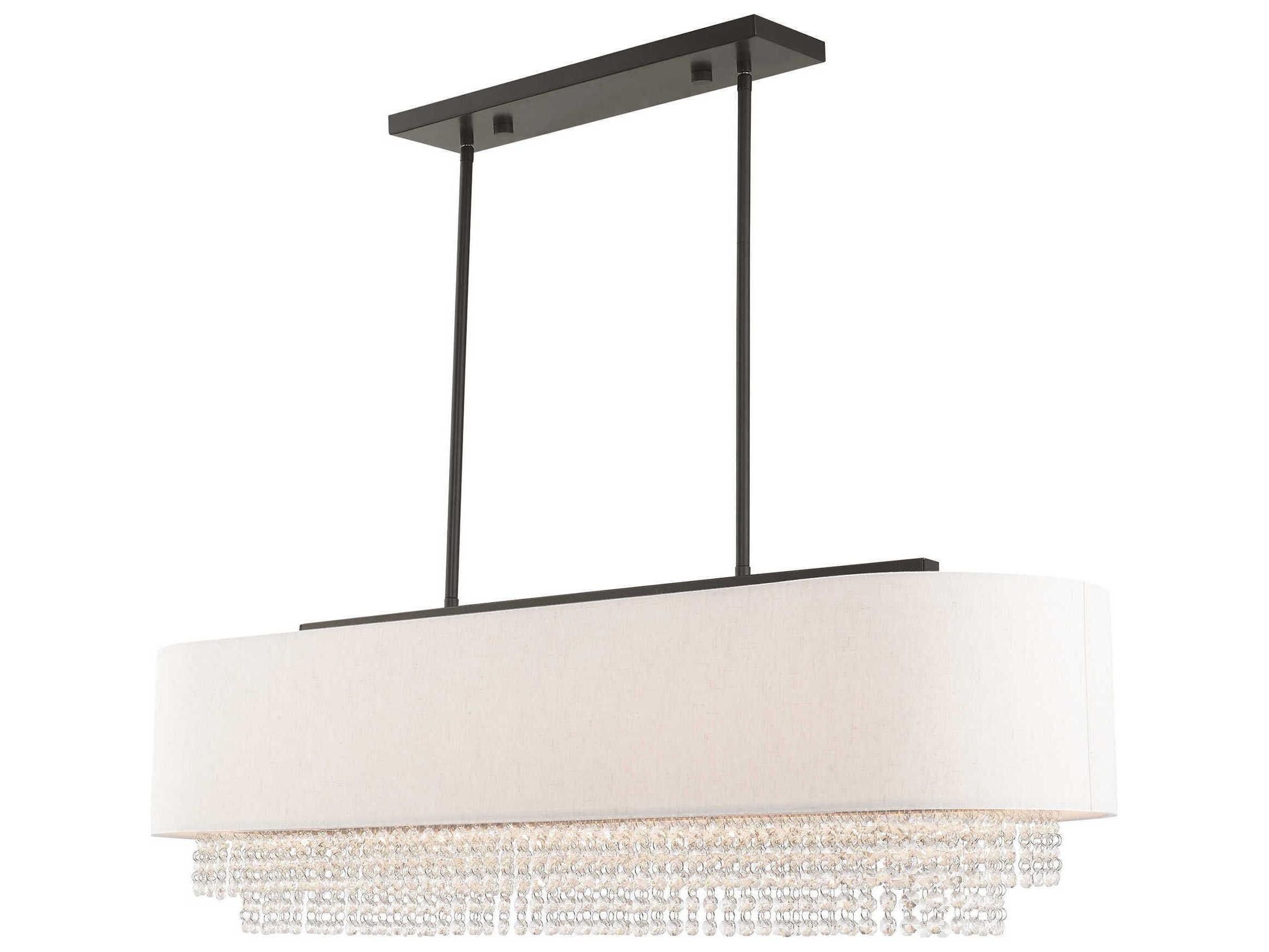 Livex Lighting Carlisle 5-Light English Bronze Off White Crystal Island Pendant