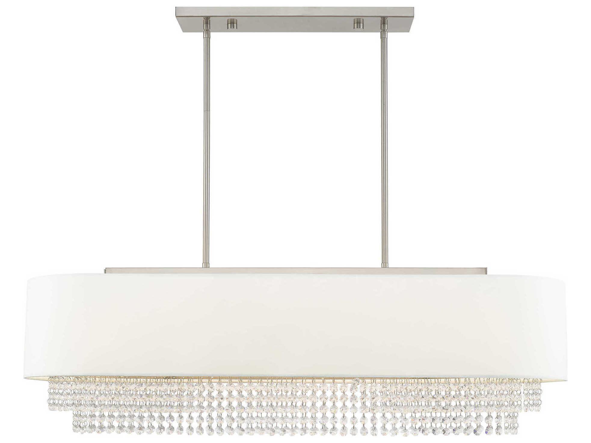 Livex Lighting Carlisle 5-Light Brushed Nickel Crystal Geometric Round Island Pendant