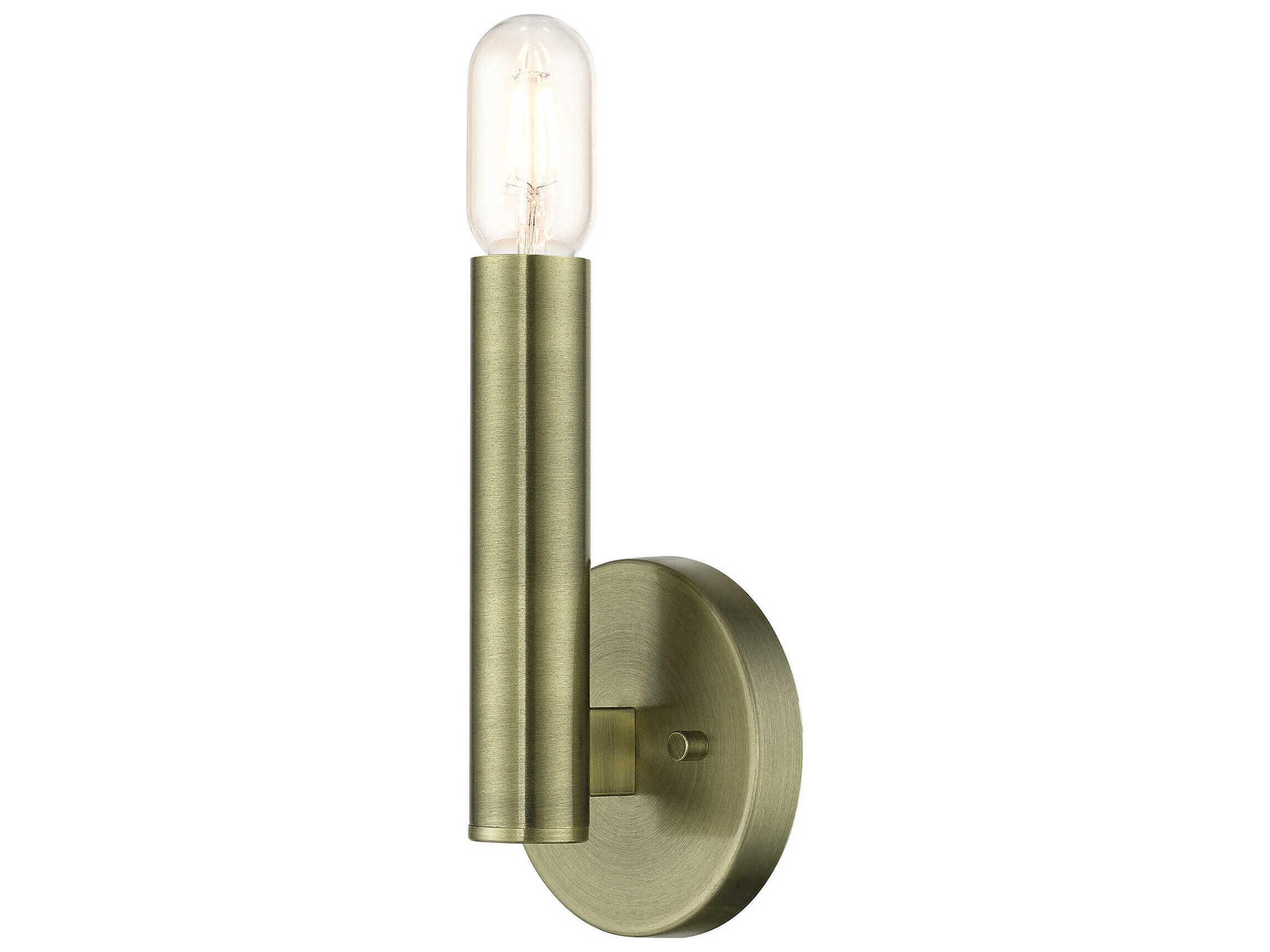 Livex Lighting Copenhagen 1-Light Antique Brass Wall Sconce
