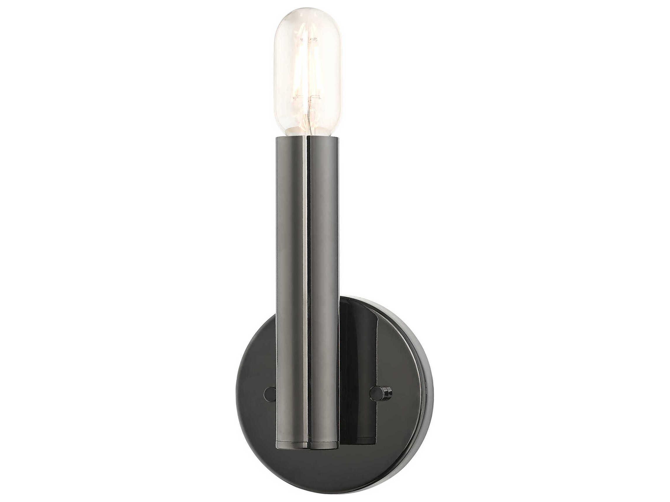 Livex Lighting Copenhagen 1-Light Black Chrome Wall Sconce