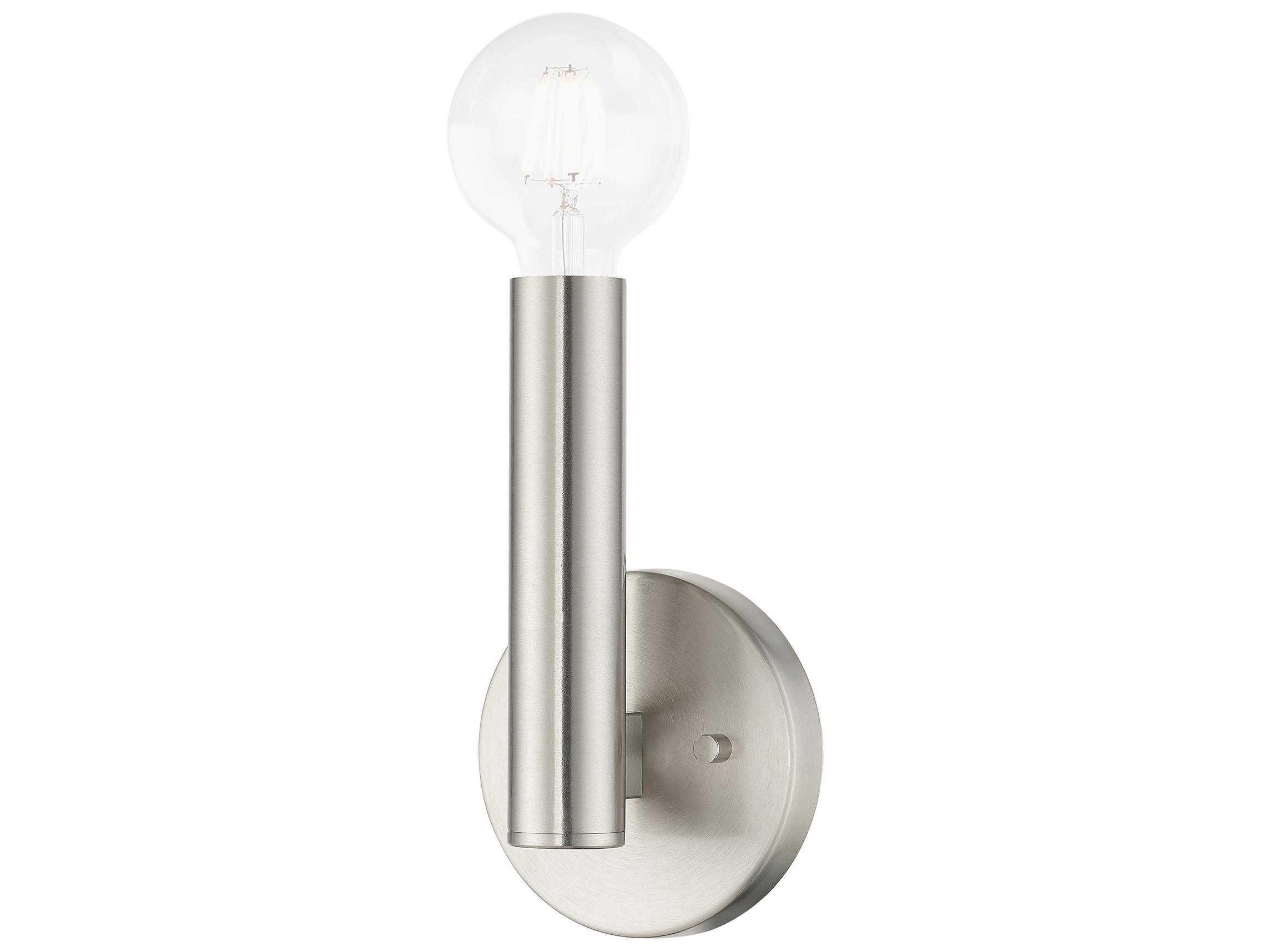 Livex Lighting Copenhagen 1-Light Brushed Nickel Wall Sconce