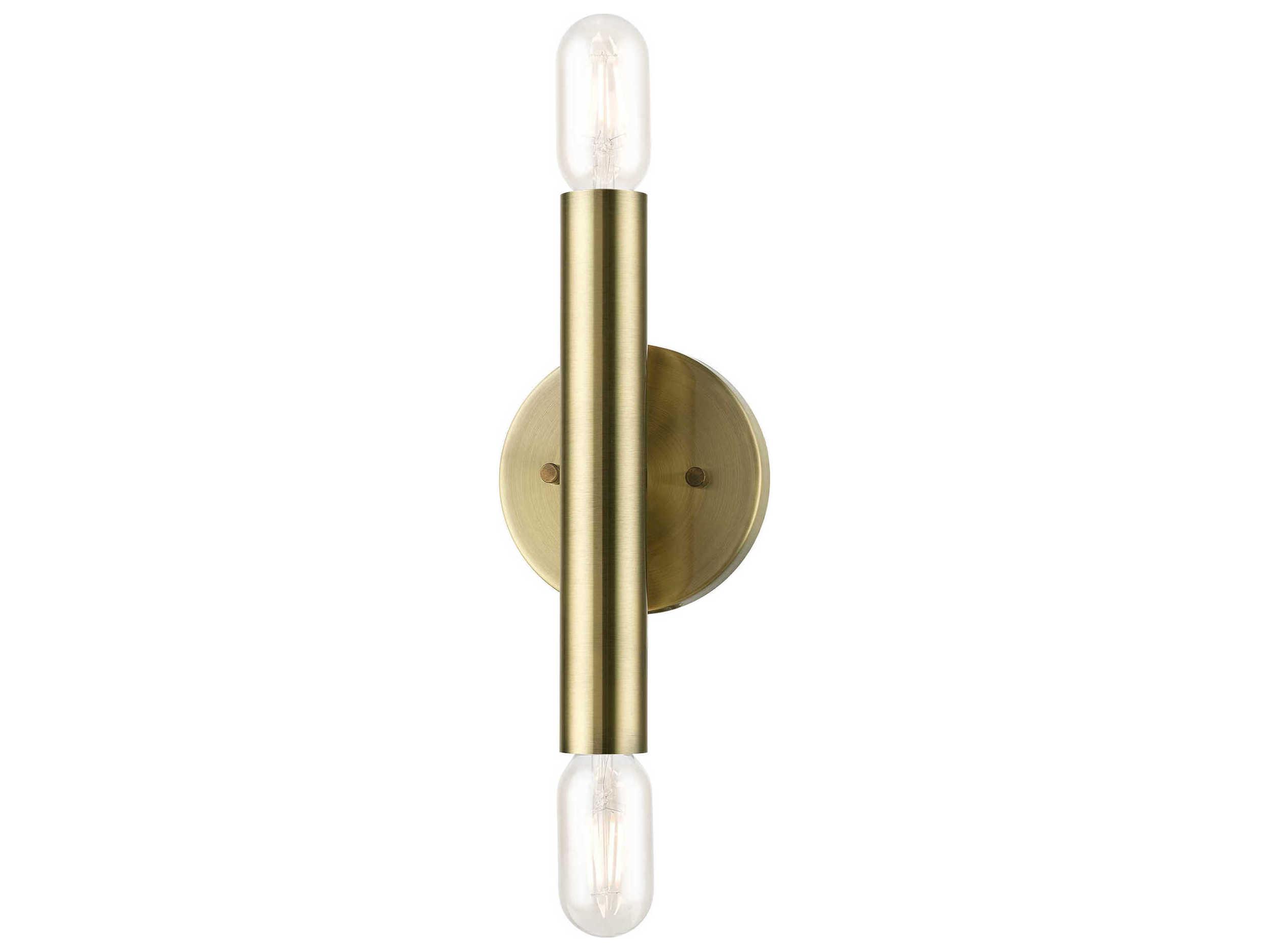 Livex Lighting Copenhagen 2-Light Antique Brass Wall Sconce