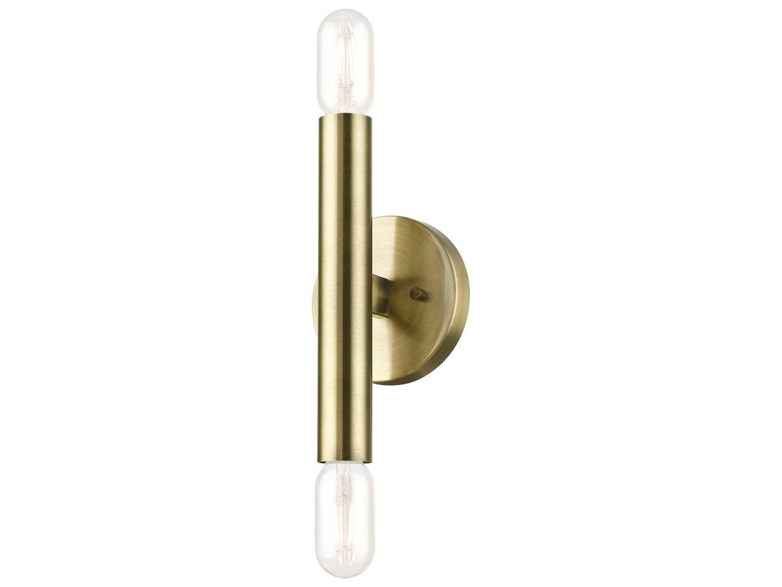 Livex Lighting Copenhagen 2-Light Antique Brass Wall Sconce