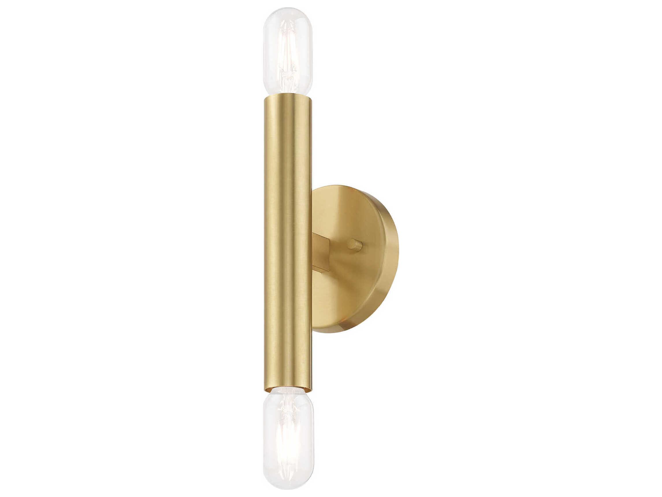 Livex Lighting Copenhagen 2-Light Satin Brass Wall Sconce