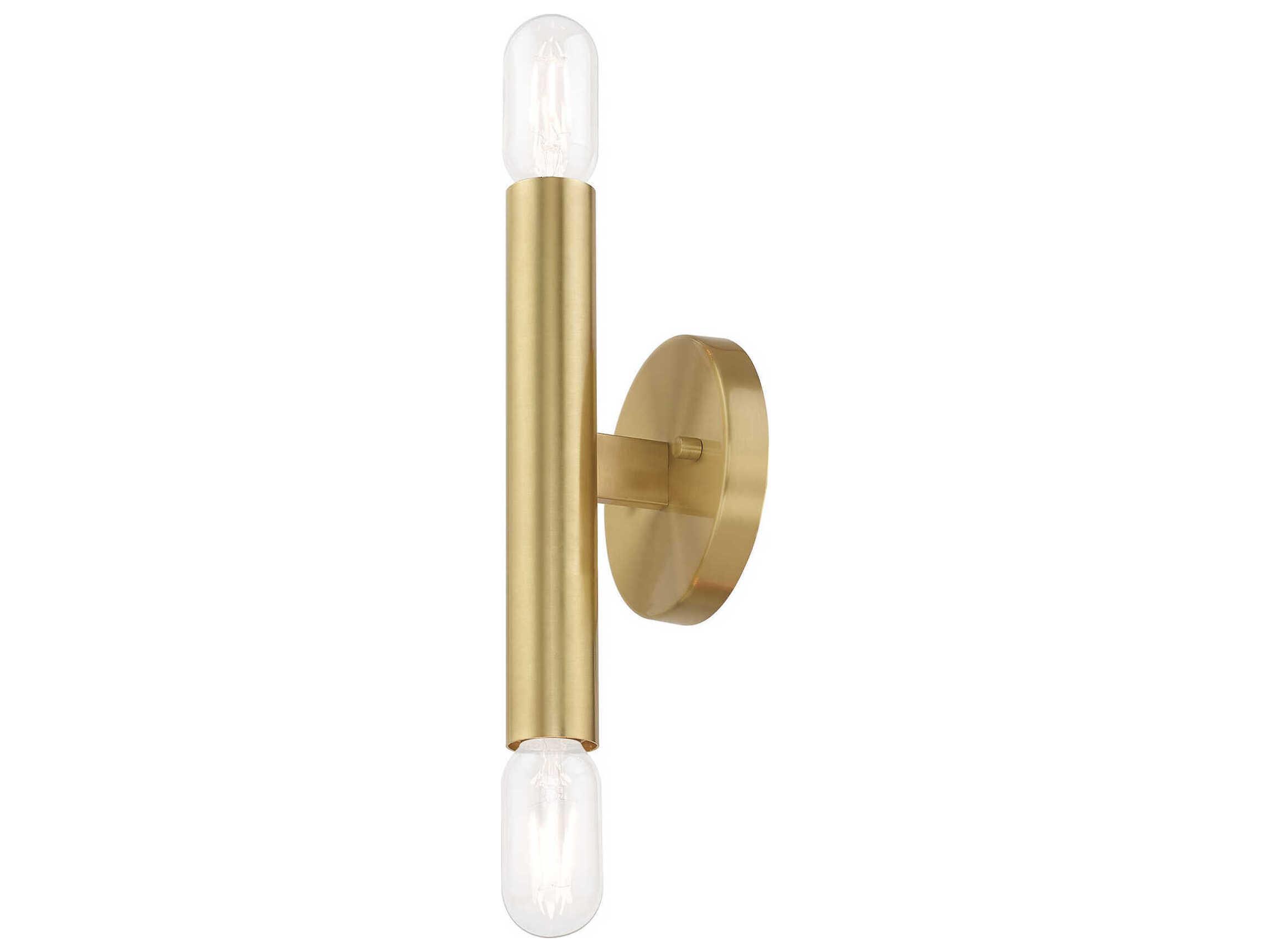 Livex Lighting Copenhagen 2-Light Satin Brass Wall Sconce
