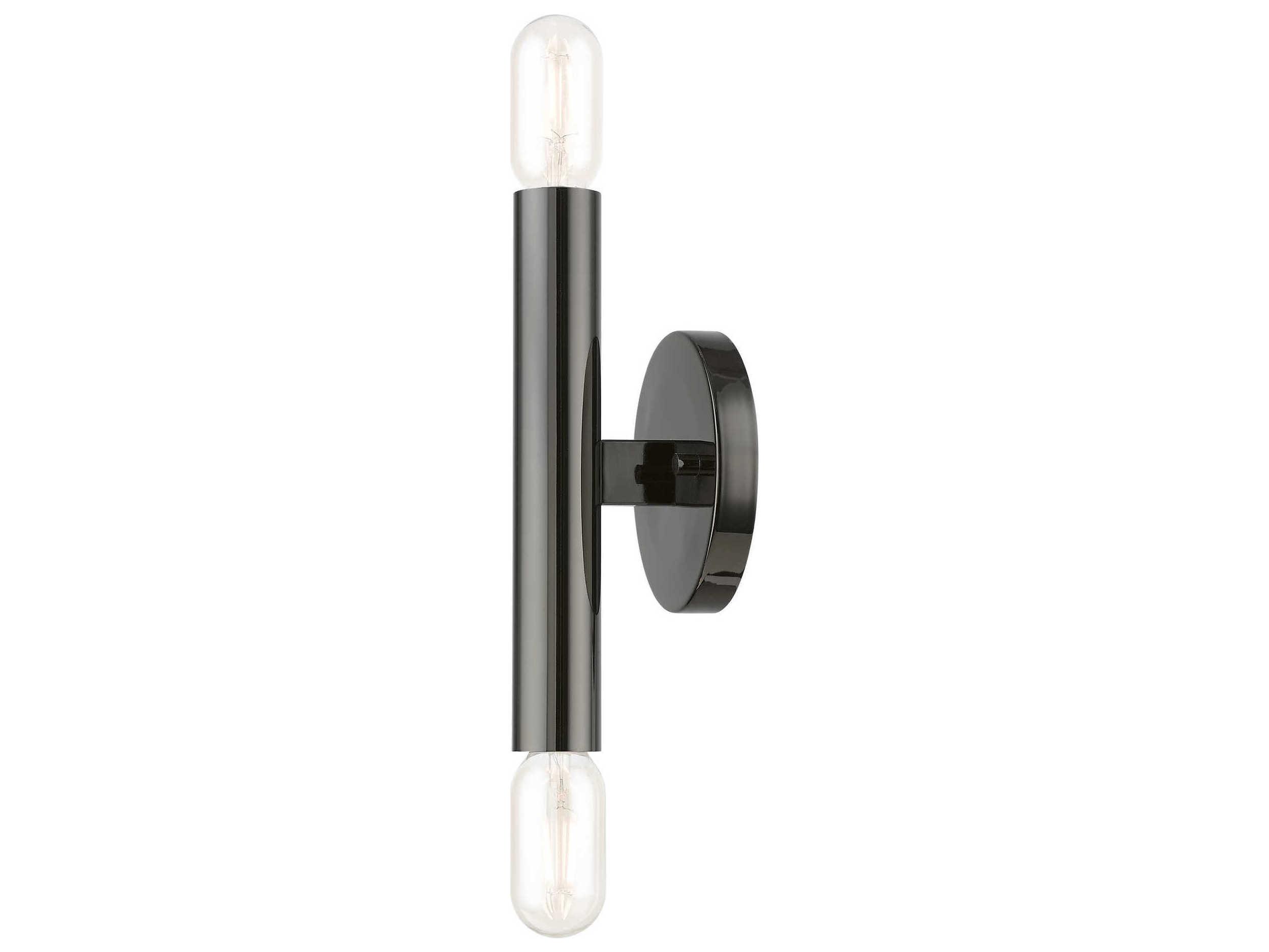 Livex Lighting Copenhagen 2-Light Black Chrome Wall Sconce